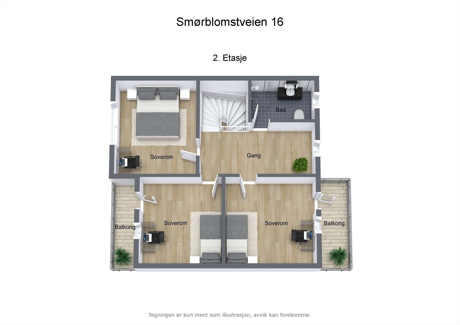 Illustrert planskisse 2. etasje. Galleribilde