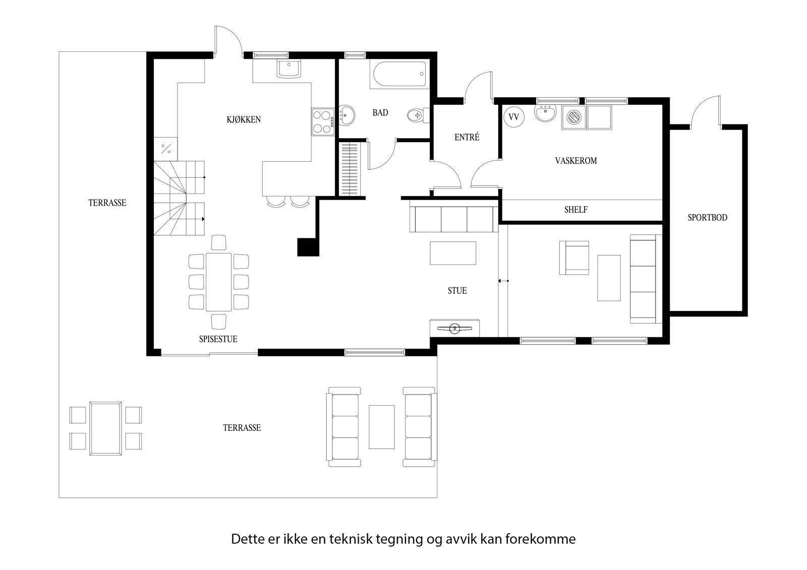 Plantegning 1. etasje Galleribilde