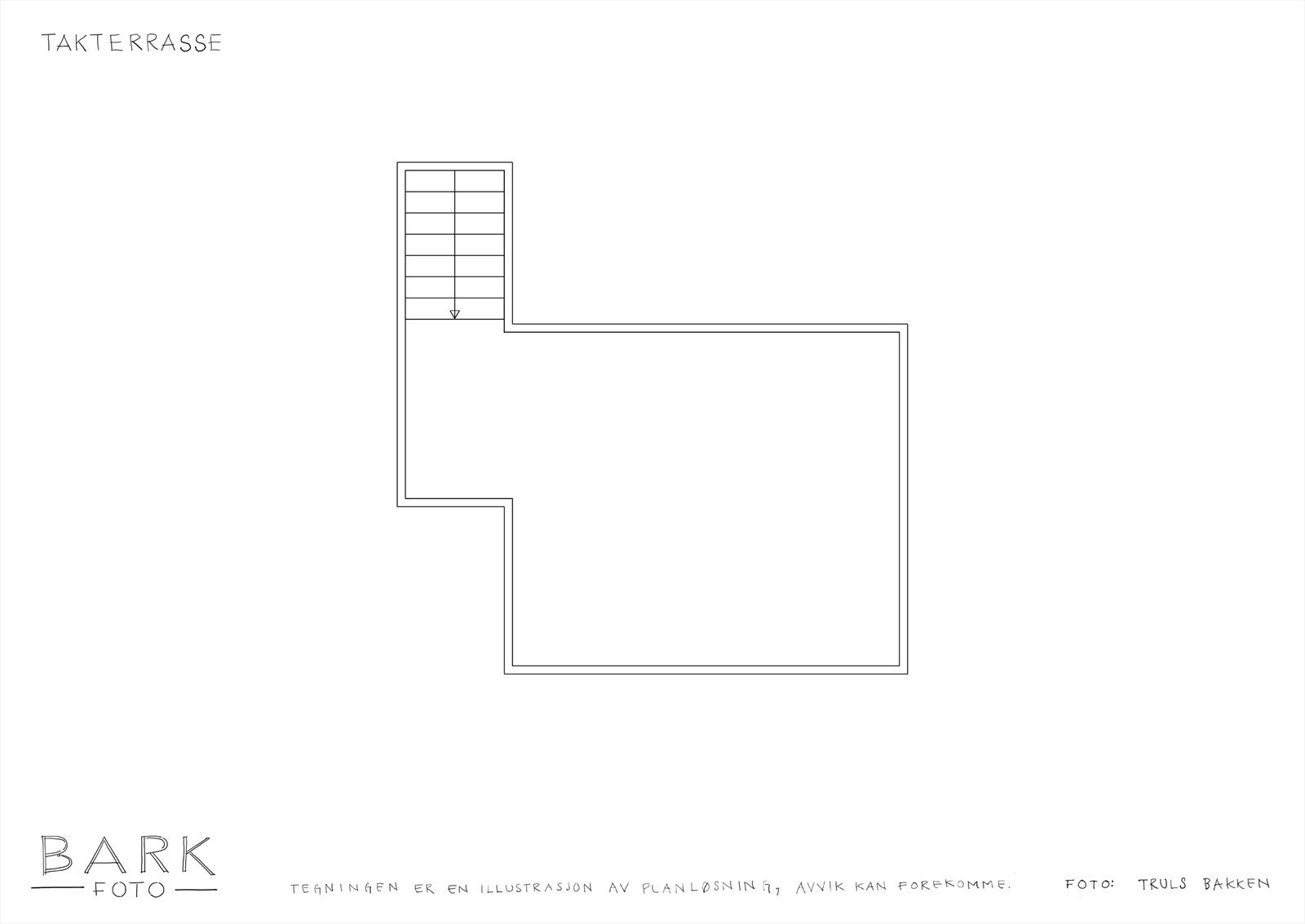 Planskisse- takterrasse Galleribilde