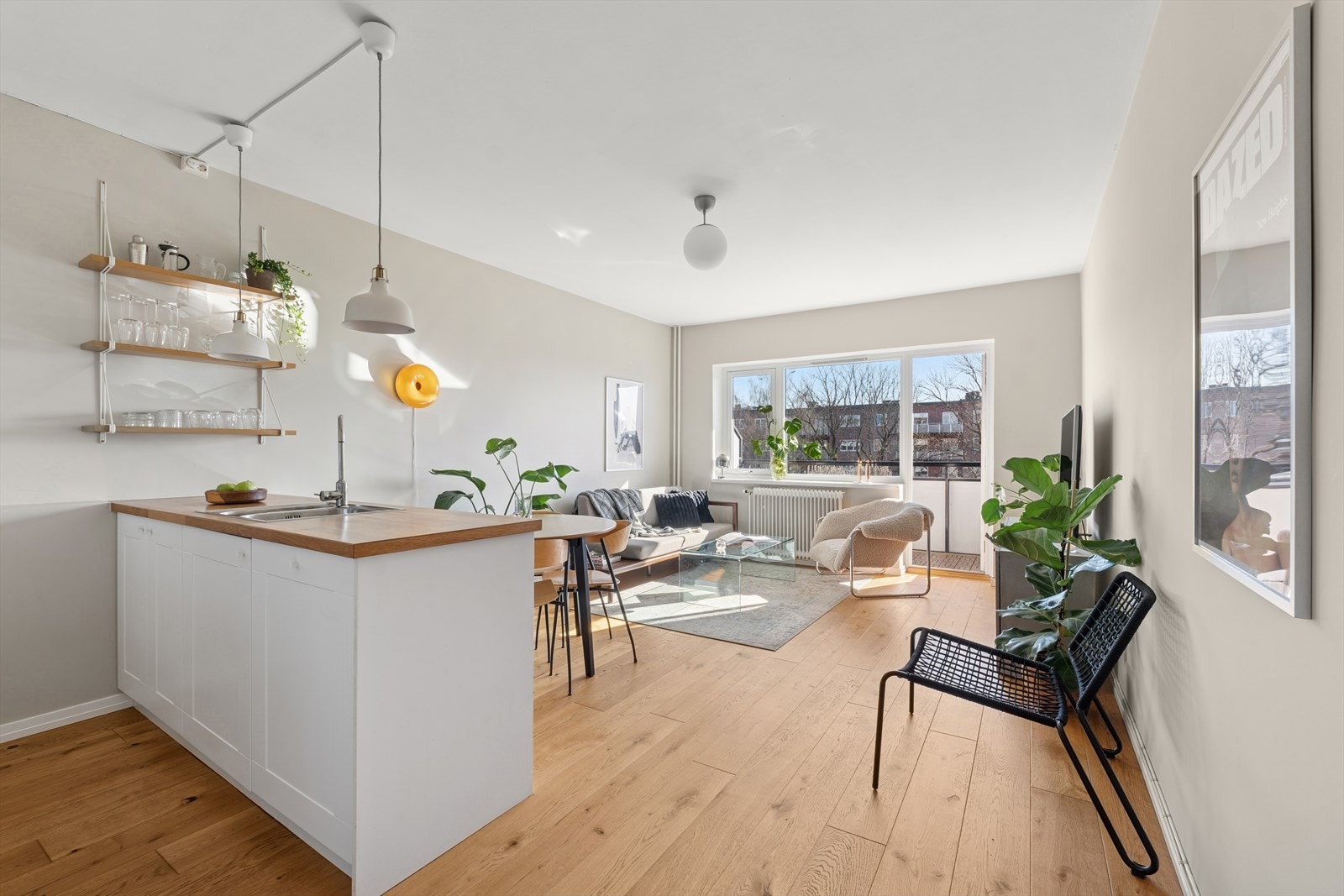 Leiligheten er malt i behagelige fargetoner Galleribilde