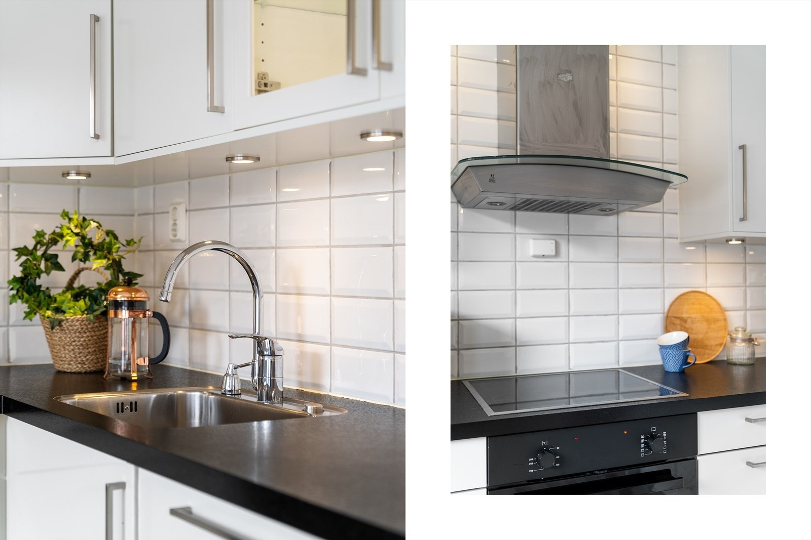 - Godt med skap- og benkeplass samt lys under overskap sørger for gode arbeidsforhold for kokken - Galleribilde