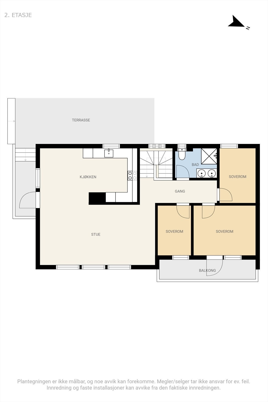 Plantegning av 2. etasje Galleribilde