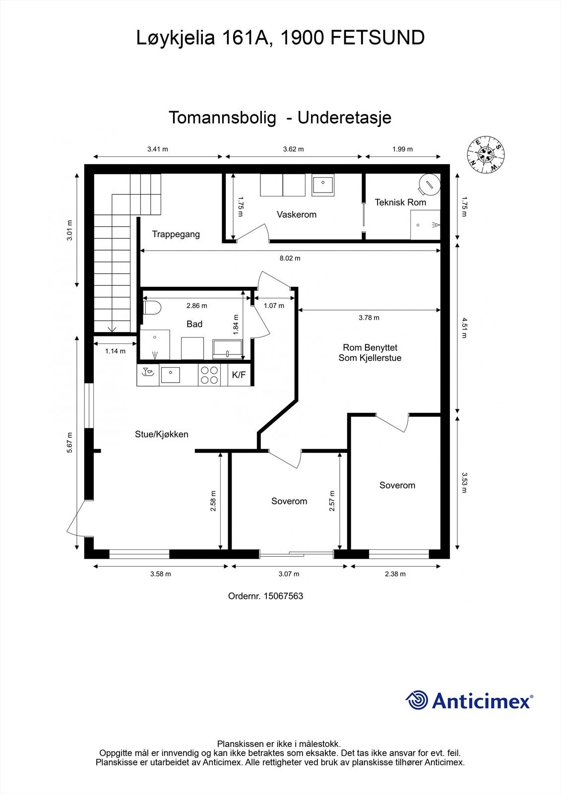 Plantegning - Underetasje Galleribilde