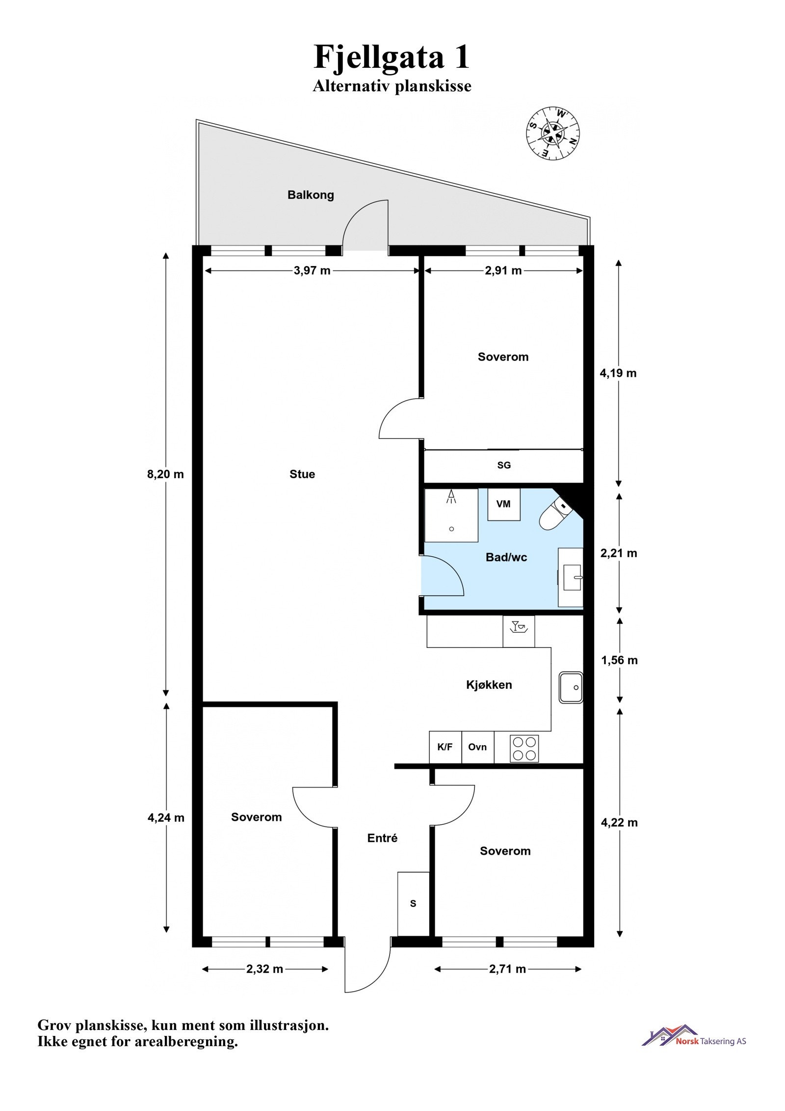 Forslag til alternativ planløsning med ekstra soverom Galleribilde