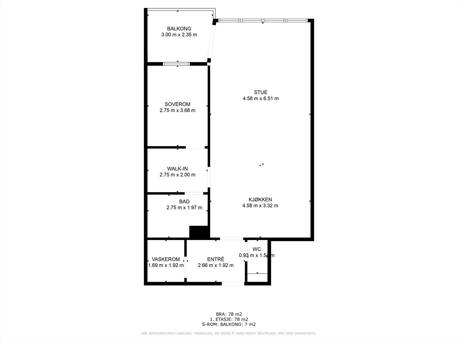Planteikning av leiligheita Galleribilde