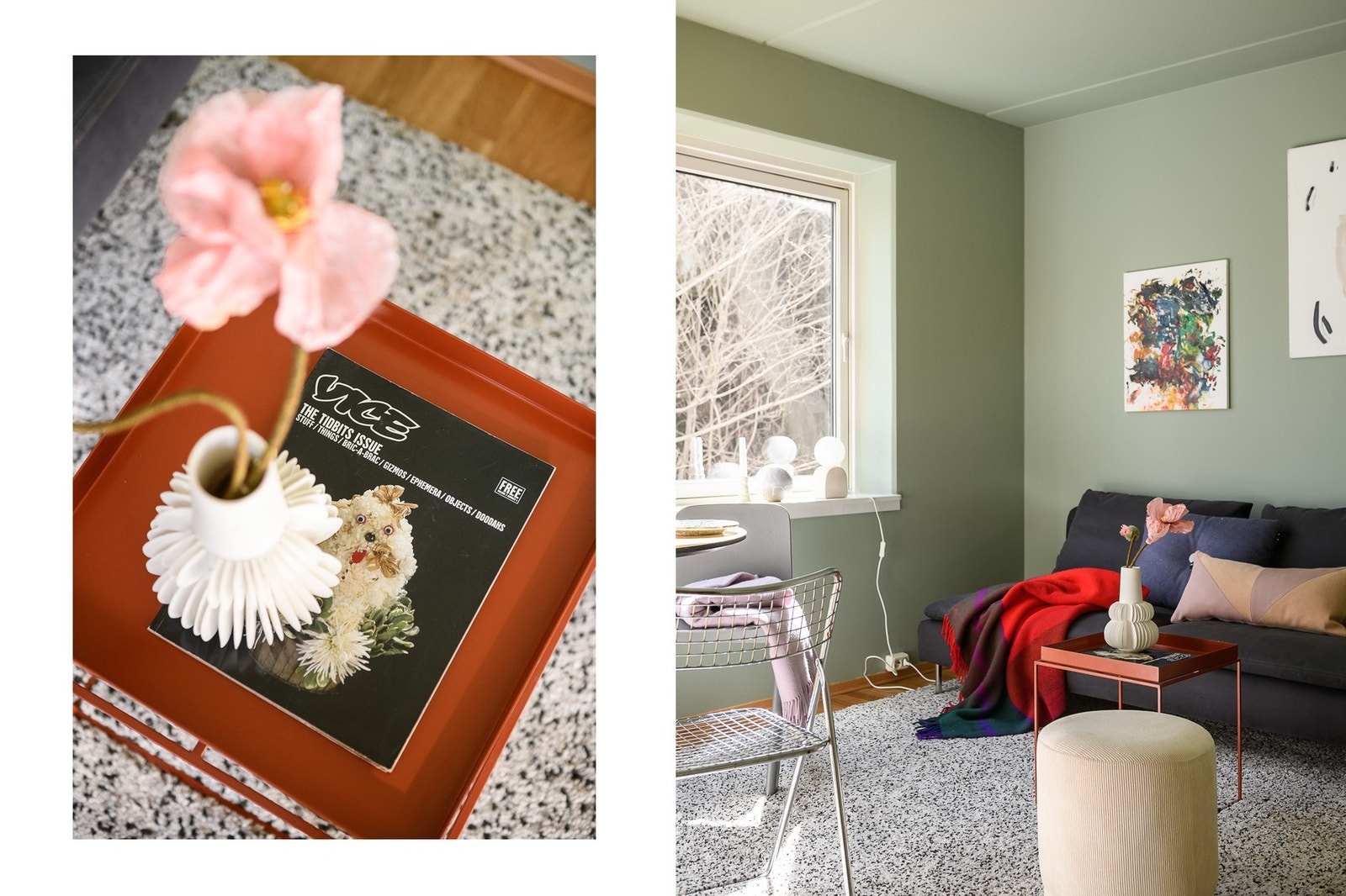 God plass til sofasone som med enkle grep blir til en fin sovesone med sovesofa. Galleribilde