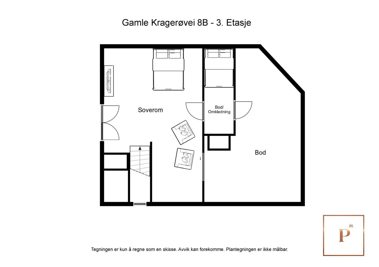Plantegning 8B 3.etasje Galleribilde