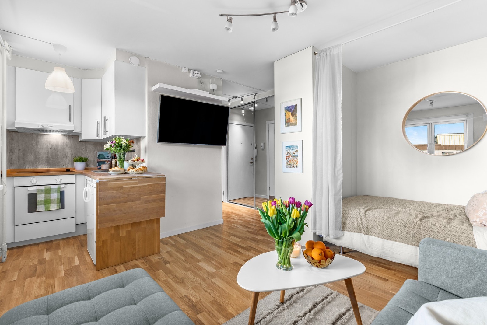 I felleskostnadene har du blant annet fyring, kabel-tv og internett (grunnpakke) inkludert. Galleribilde