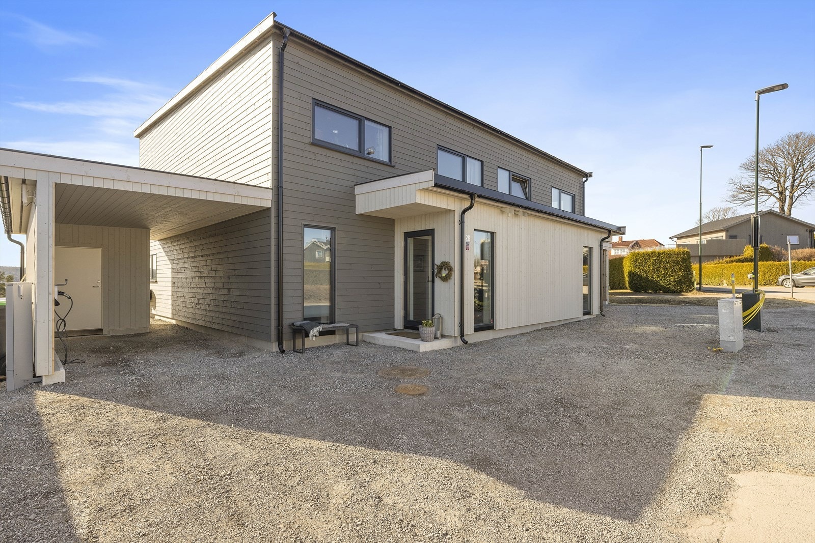 Kløverstykket 2b vil bli benyttet som visningsbolig - her kan man få et innrykk av hvordan boligen vil fremstå ferdigstilt Galleribilde