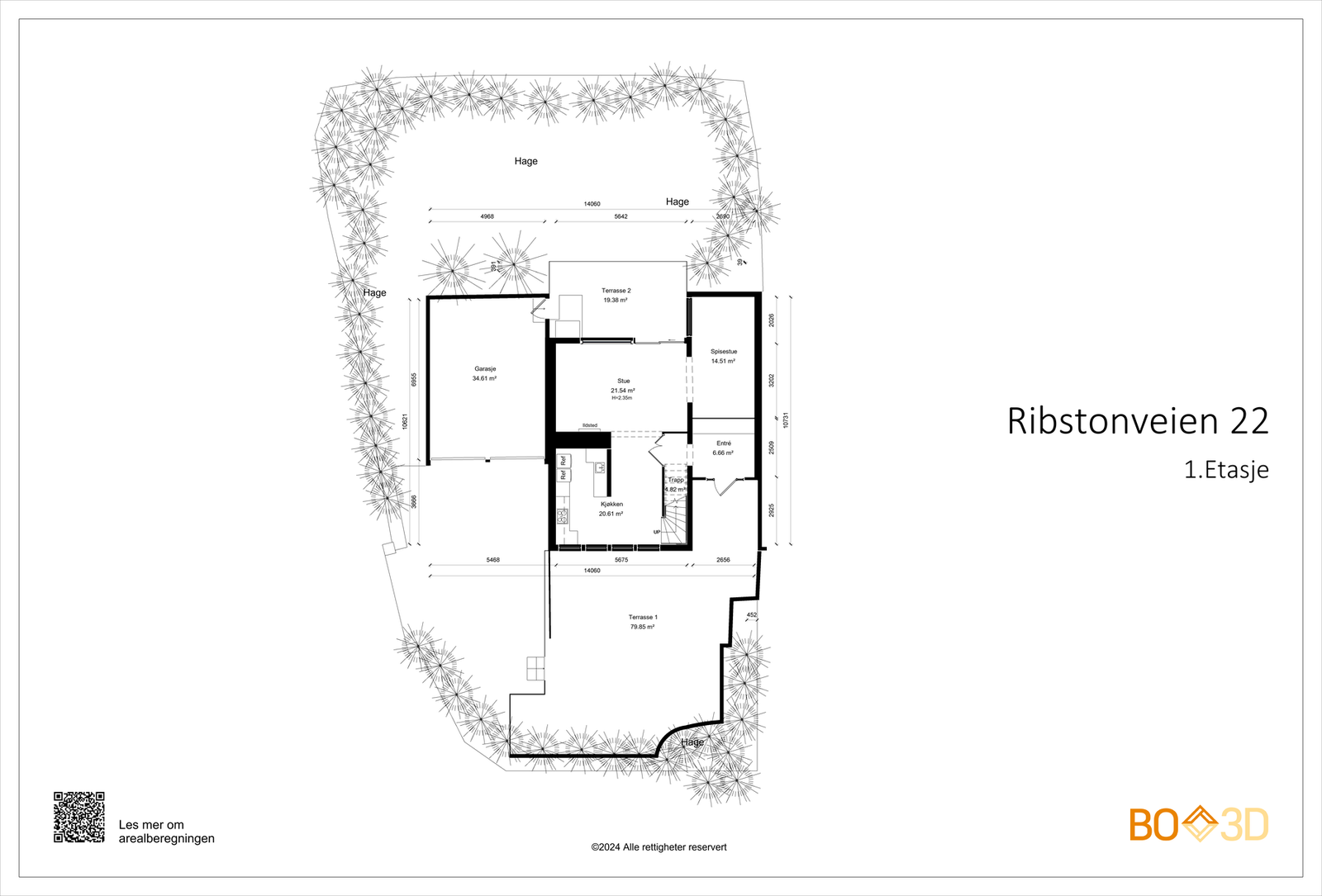 Plantegning, 1.etasje. Galleribilde