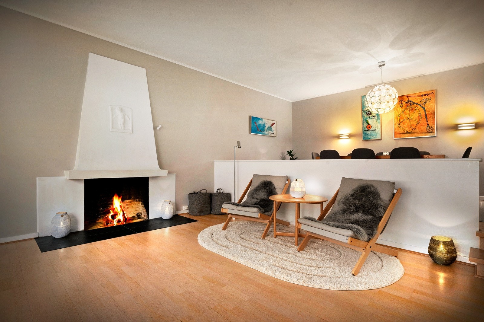 Kveldsstemning fra spisestuen. Galleribilde