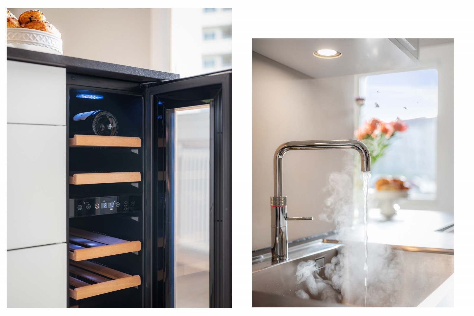 Stilrene løsninger med Quooker og vinskap. Galleribilde