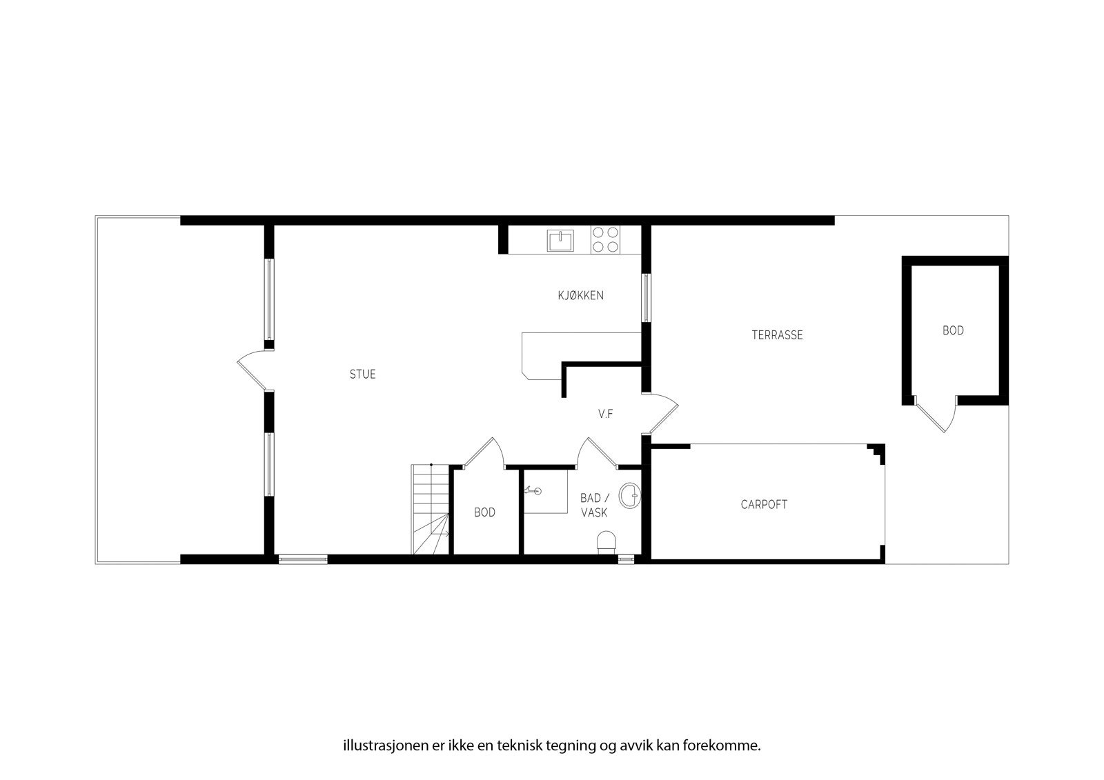 Plantegning 1. etasje Galleribilde