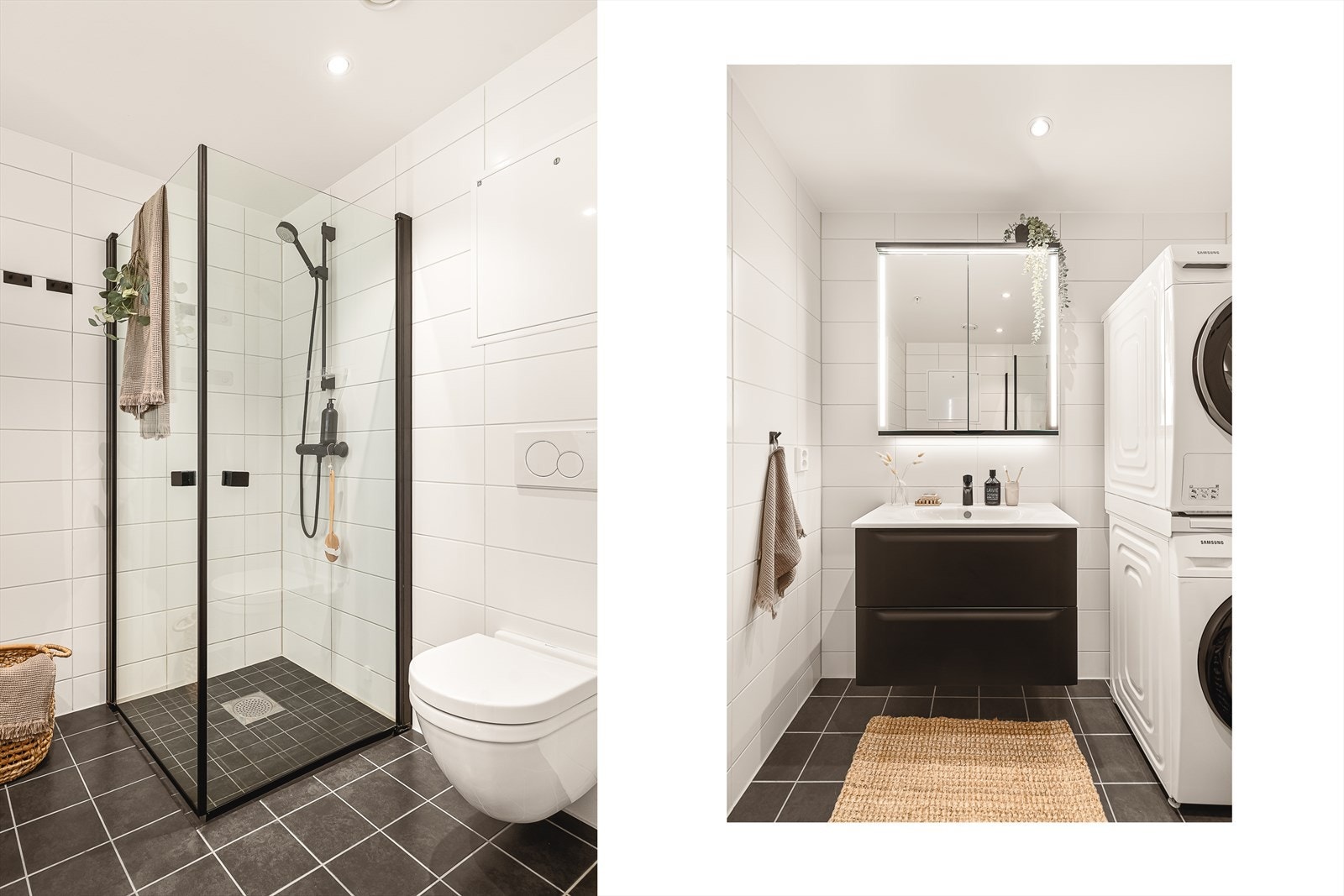 Veggskålen er oppgradert til en Starck 3 veggskål | Merk speilet er belyst Galleribilde