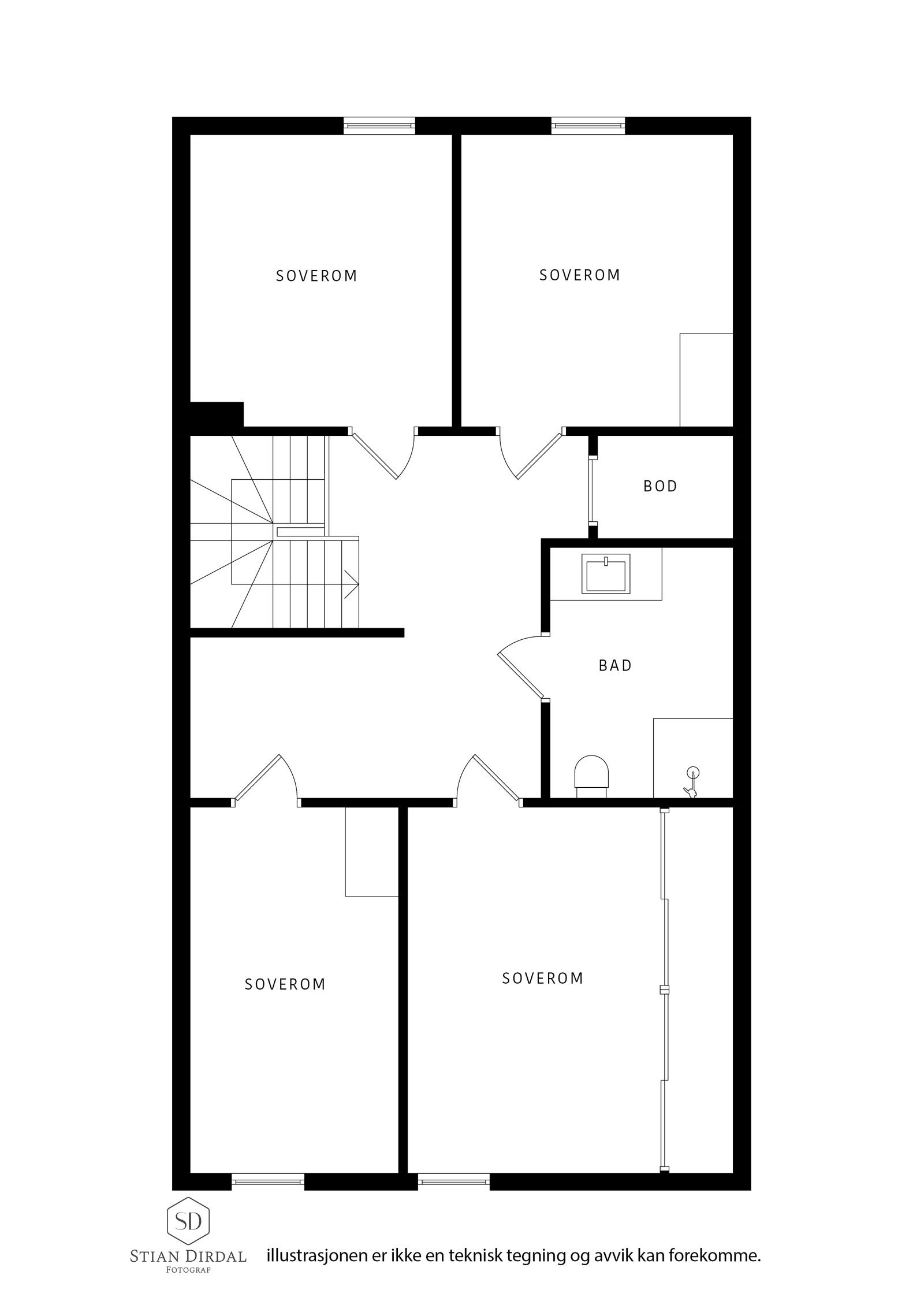 Plantegning 2.etasje Galleribilde