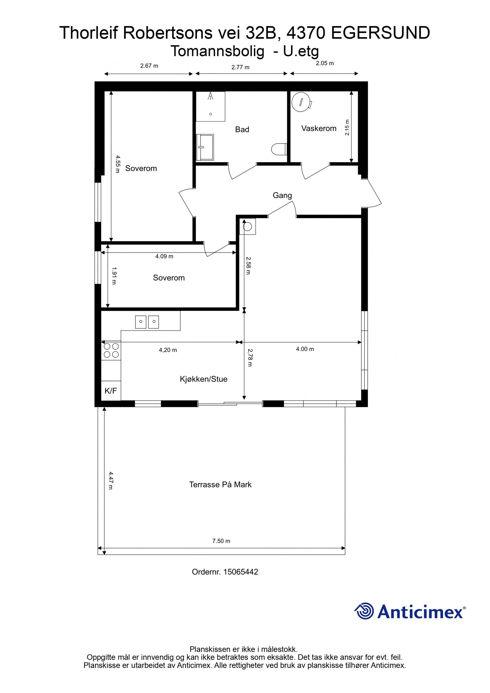 Plantegning | Thorleif Robertsons vei 32B Galleribilde