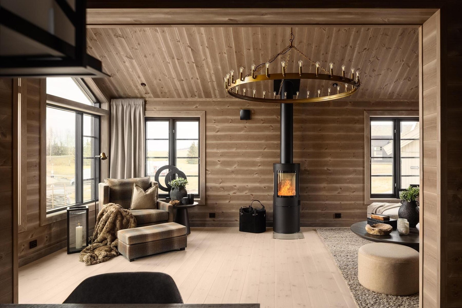 Foto fra stue i Rognli panorama på Hellerudsletta Galleribilde