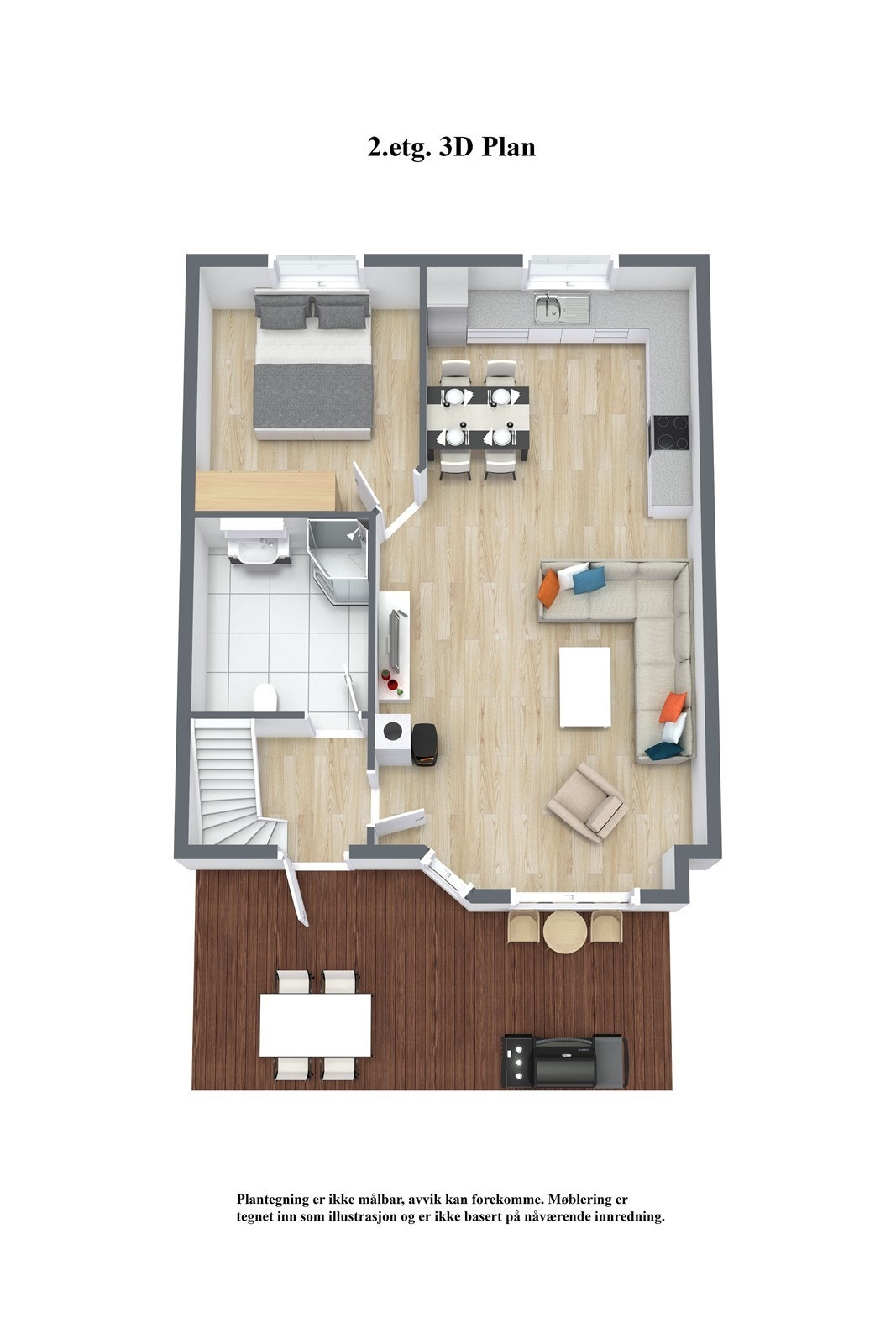 2.etg. 3D Floor Plan Galleribilde