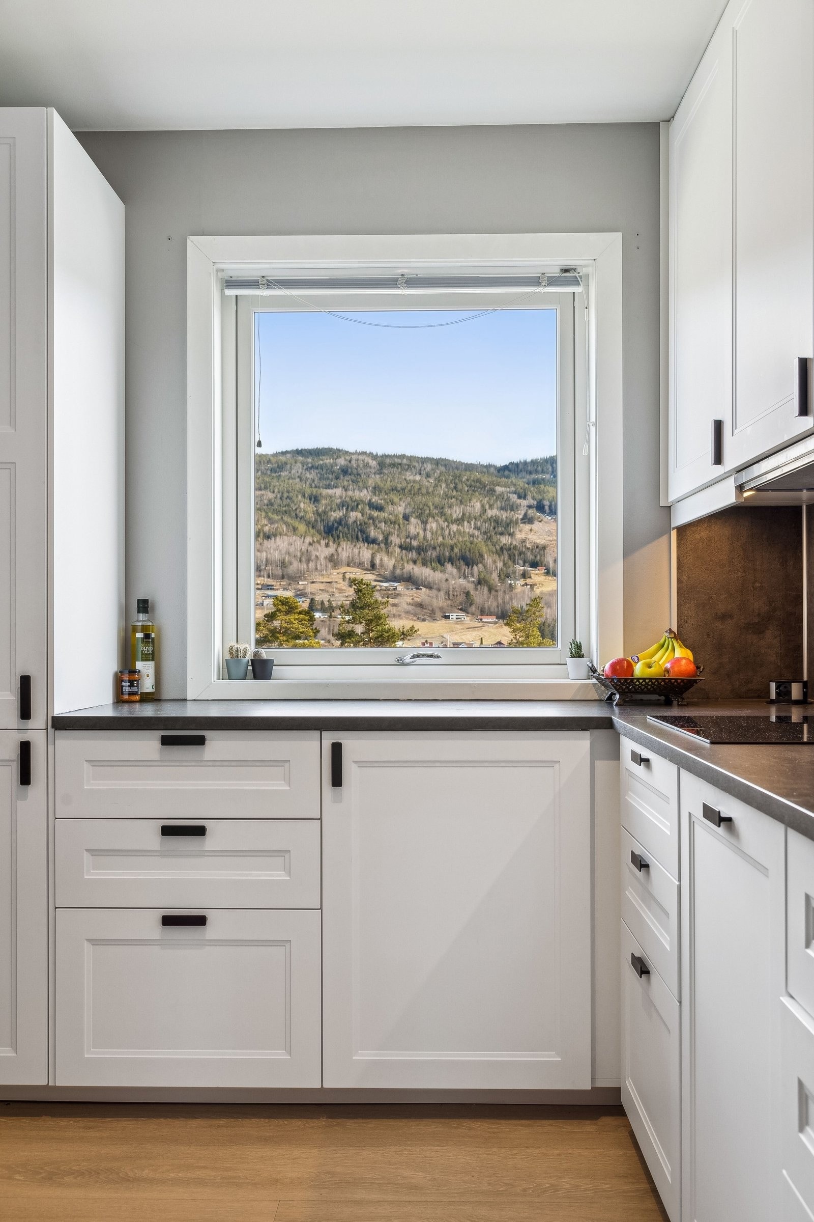 God utsikt ut kjøkken vinduet Galleribilde