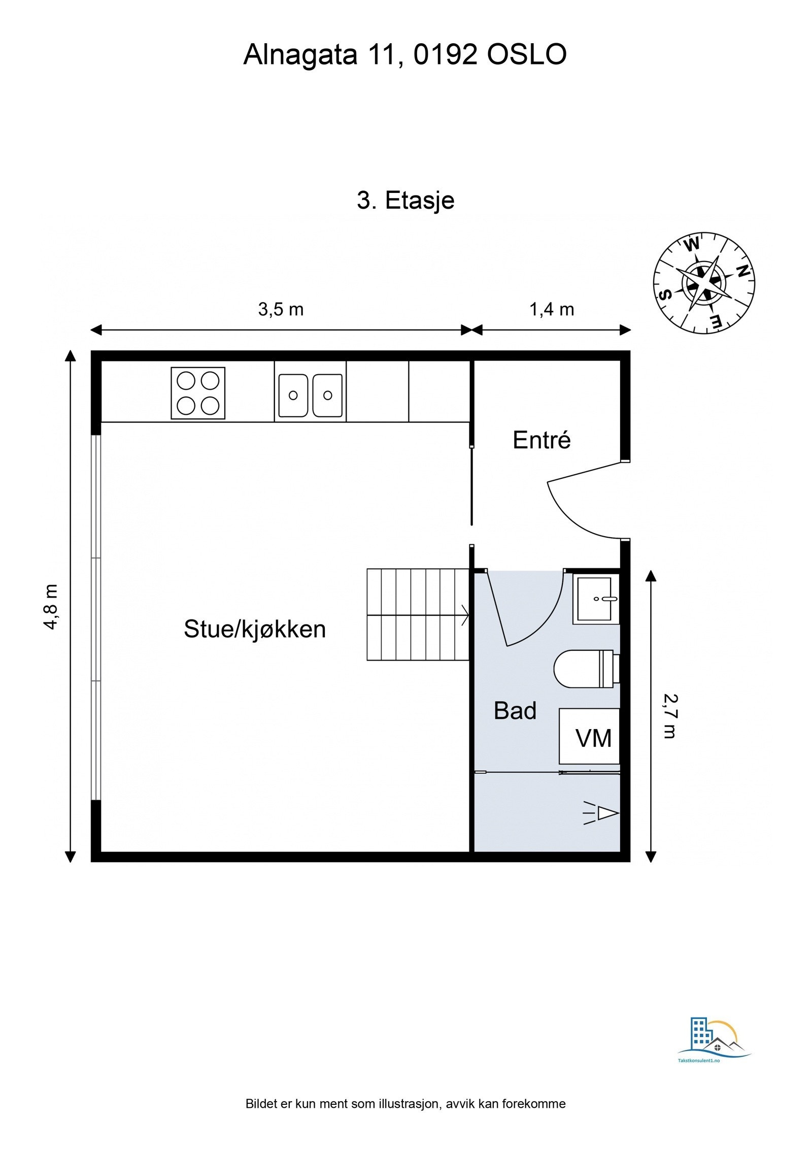 Planløsningen er meget arealeffektiv. Galleribilde
