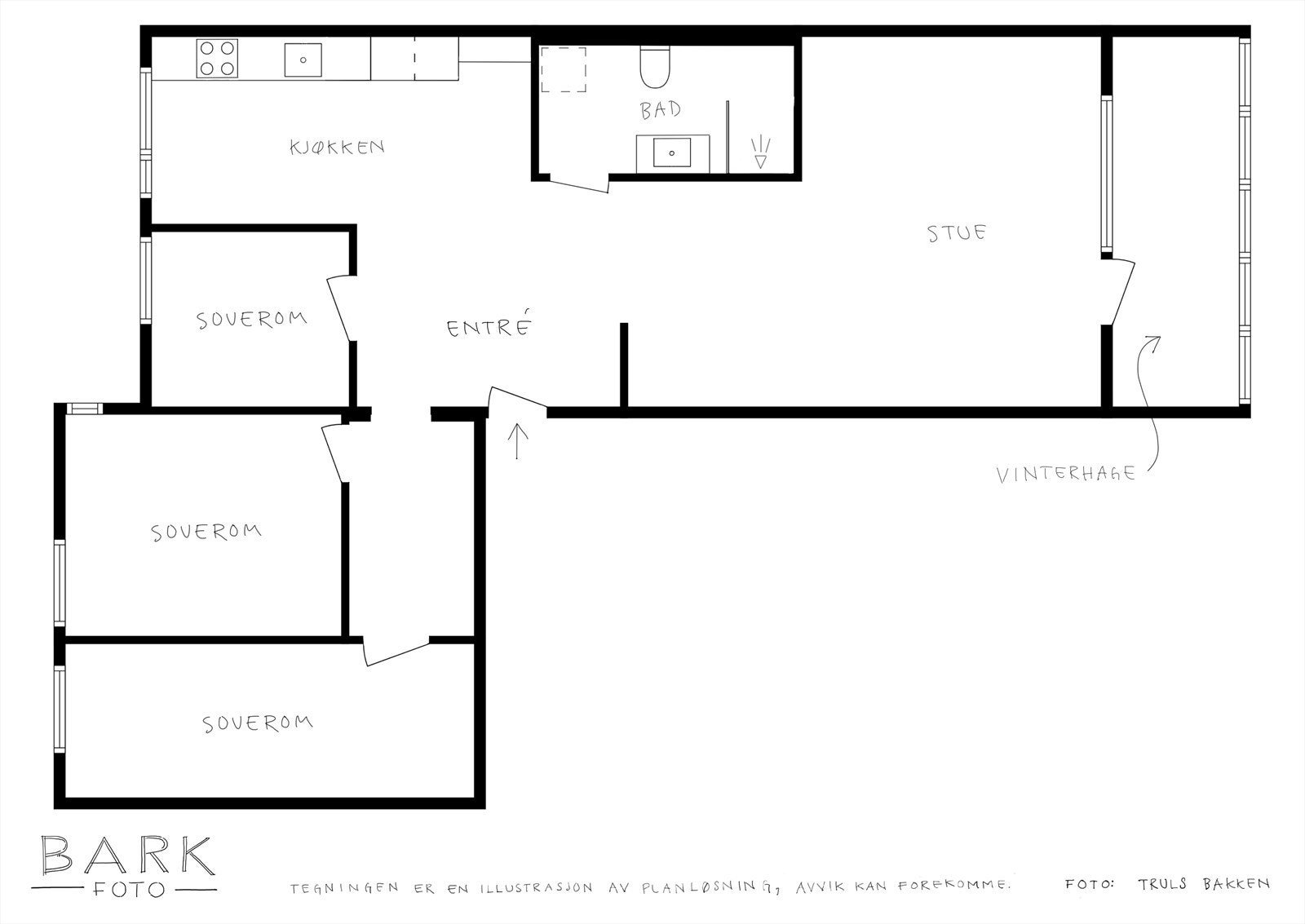 Plantegning av leiligheten Galleribilde