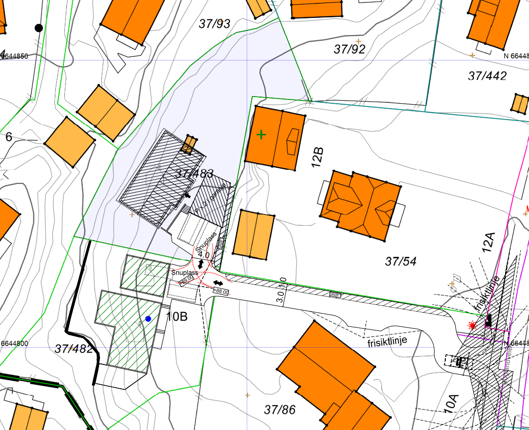 Adkomstvei til tomten fra Ruglandveien er allerede etablert. Galleribilde