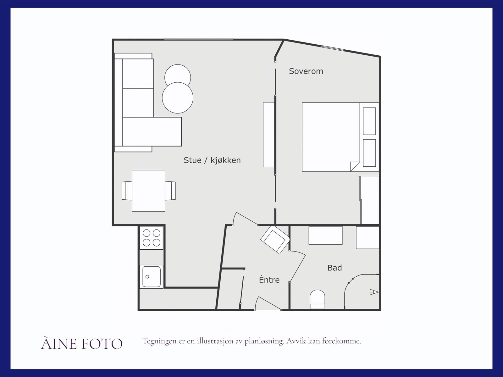 - Plantegning, i tillegg har leiligheten en ekstern bod på 5,1 m² - Galleribilde