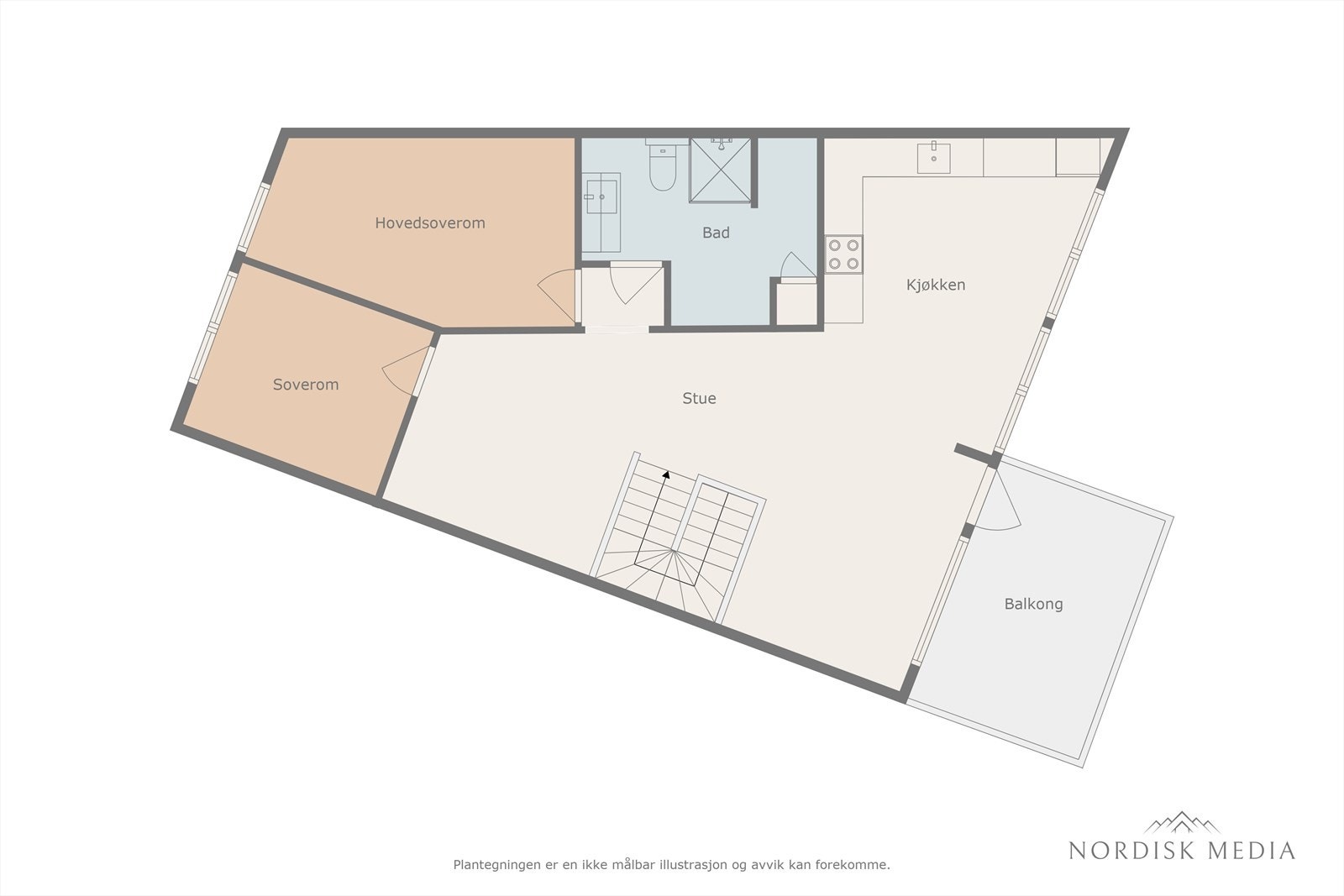 Plantegning: Bad og vaskerom er ominnredet og nyoppusset i 2025. Galleribilde