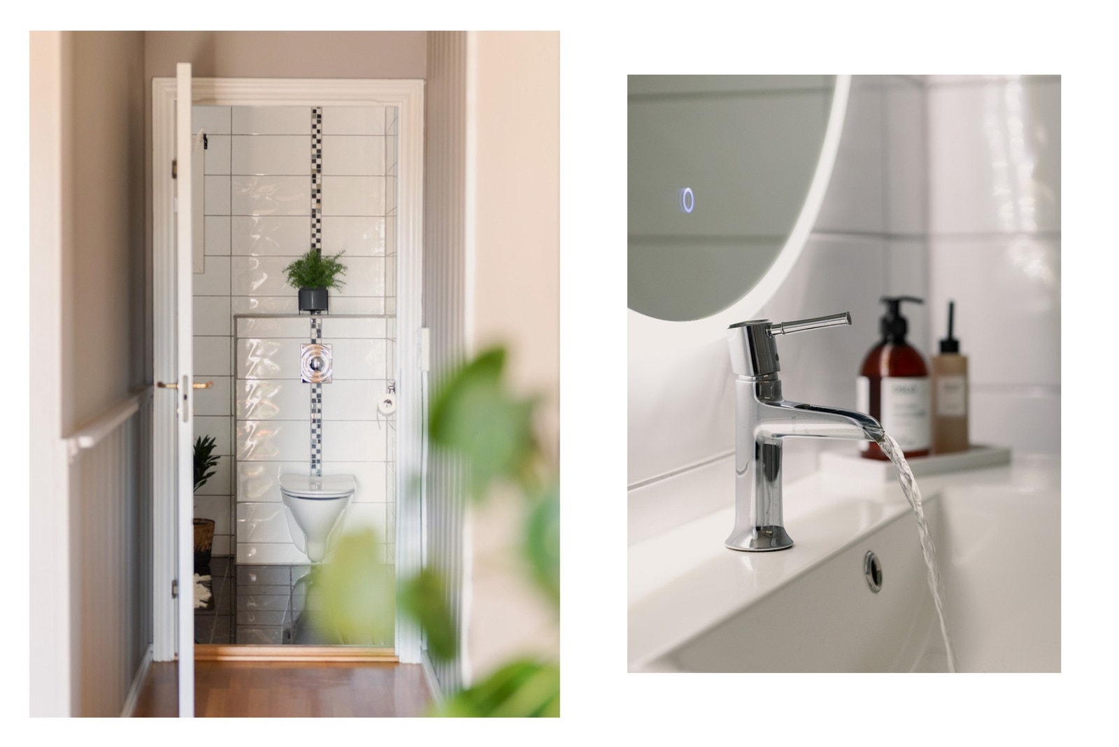 Flislagt bad med adkomst fra stuen. Galleribilde