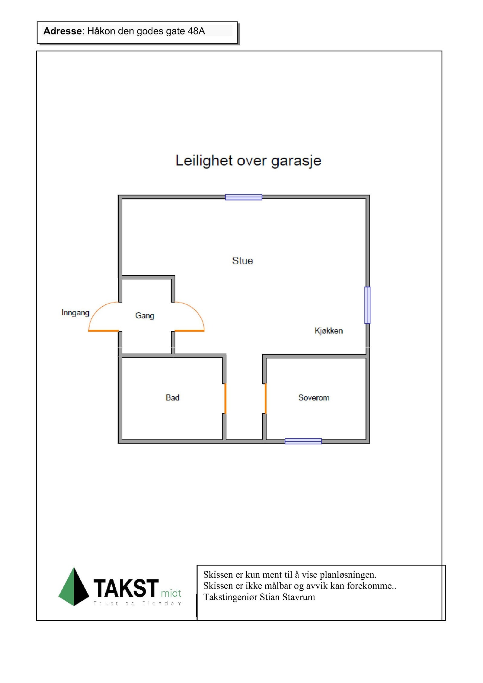 Plantegning leilighet garasje Galleribilde