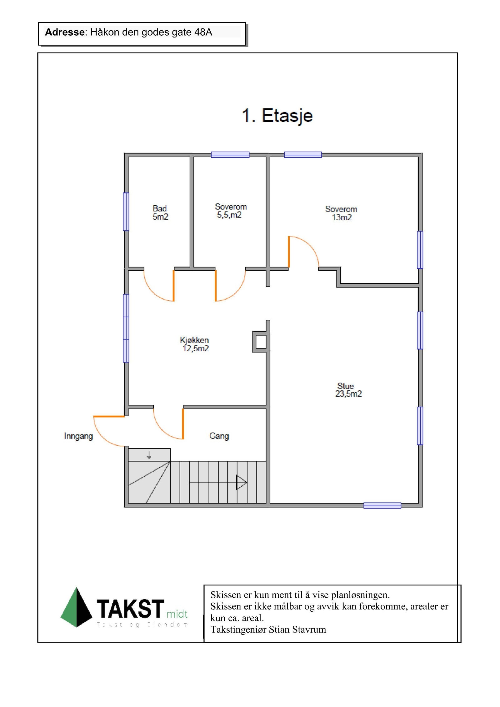 Plantegning 1. etasje Galleribilde