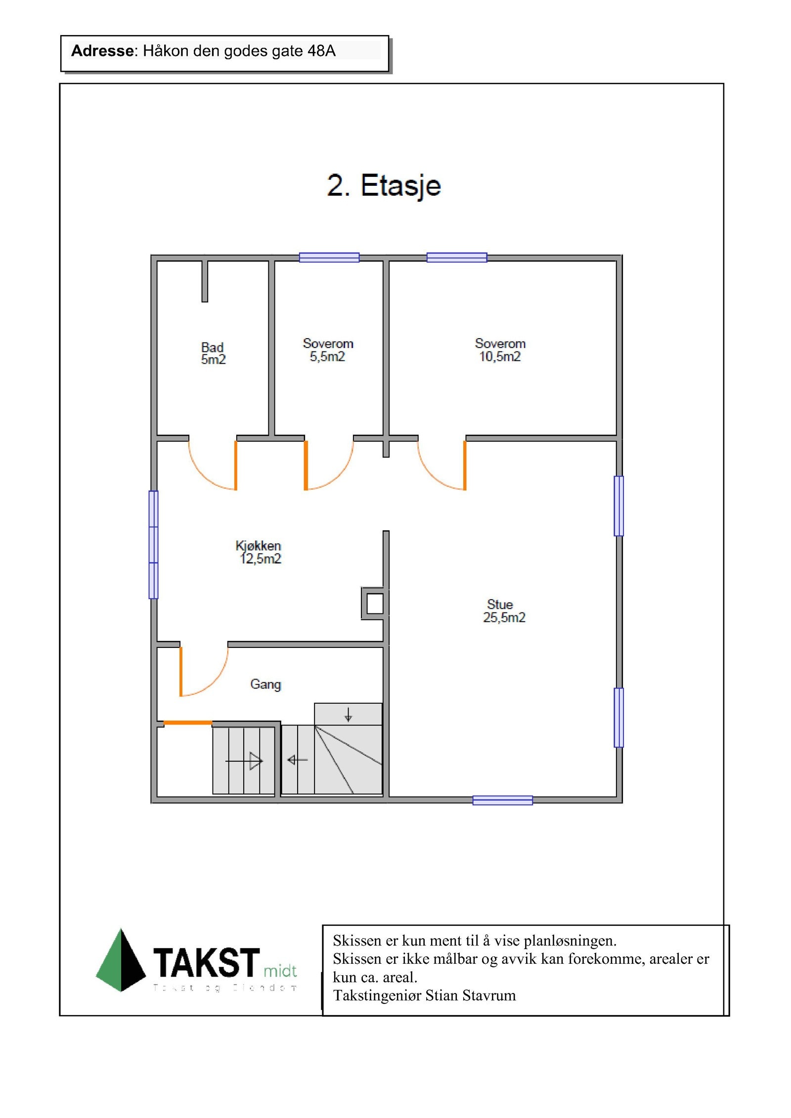 Plantegning 2. etasje Galleribilde