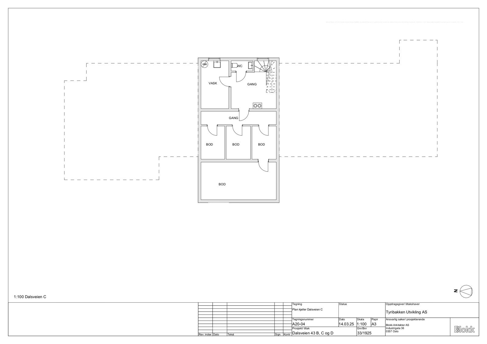 Plantegning underetasje. Galleribilde