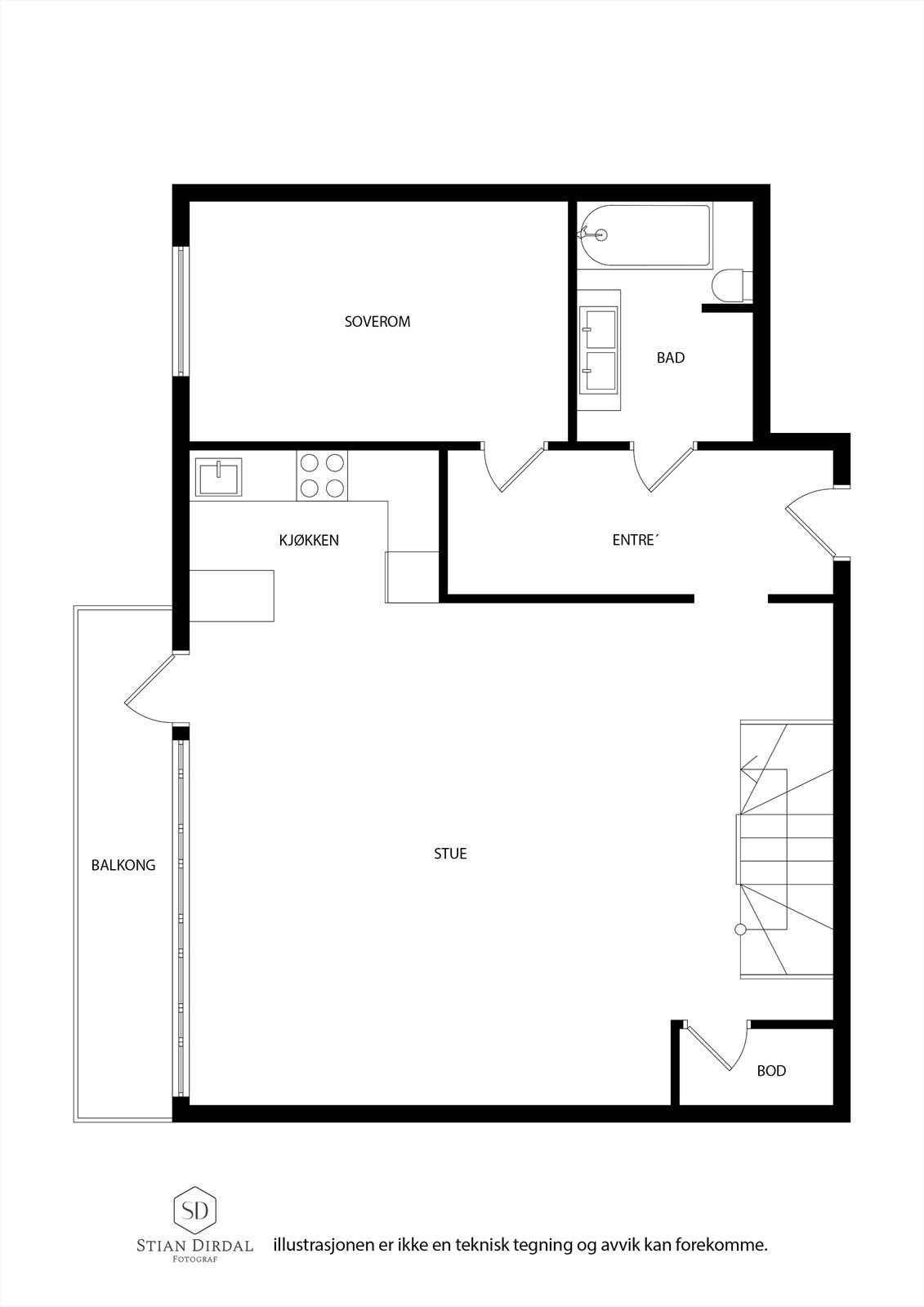 Sara Berges Gate 31, leil.402 ETG1 2D Galleribilde