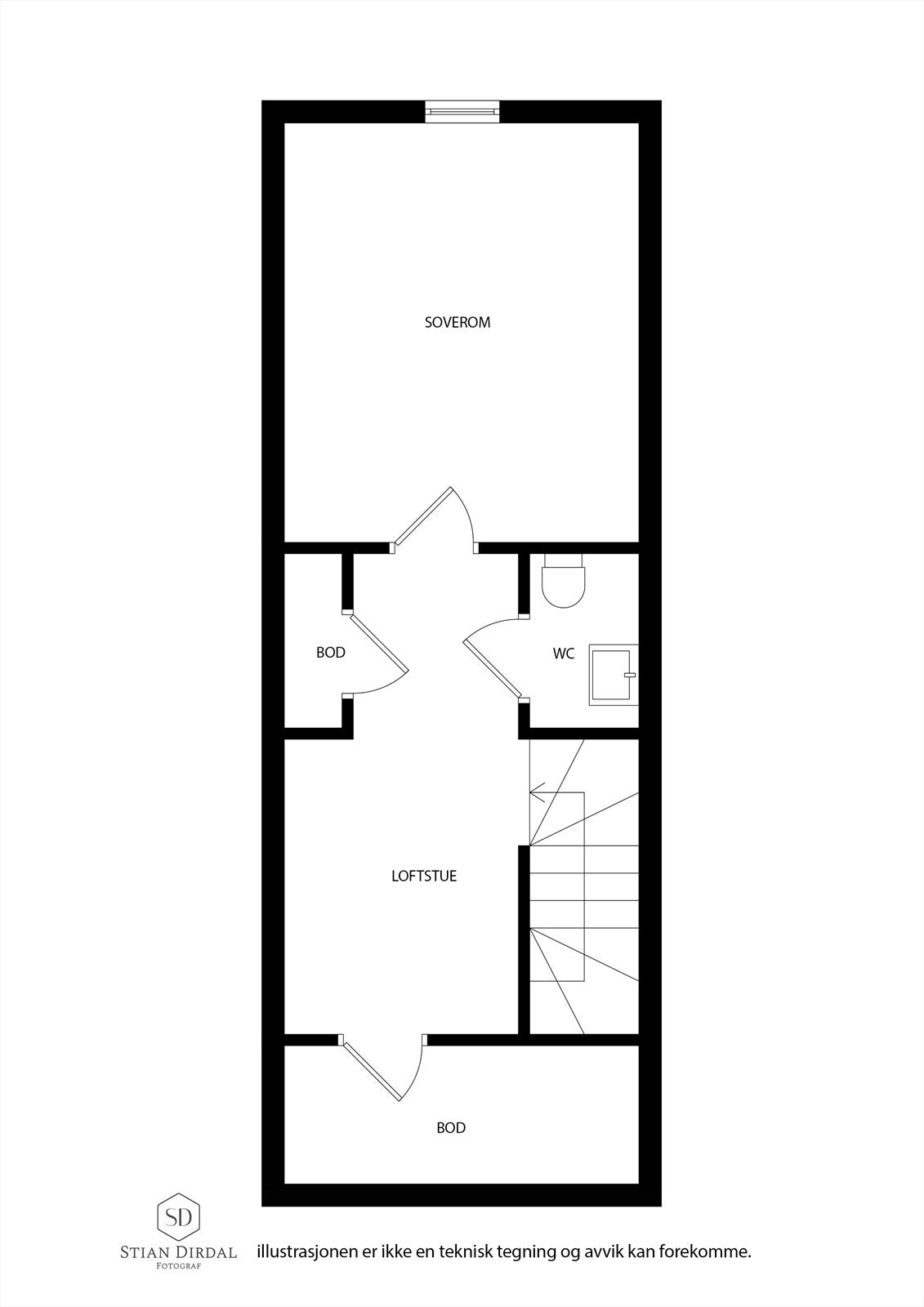 Plantegning 2. etasje (hems) Galleribilde
