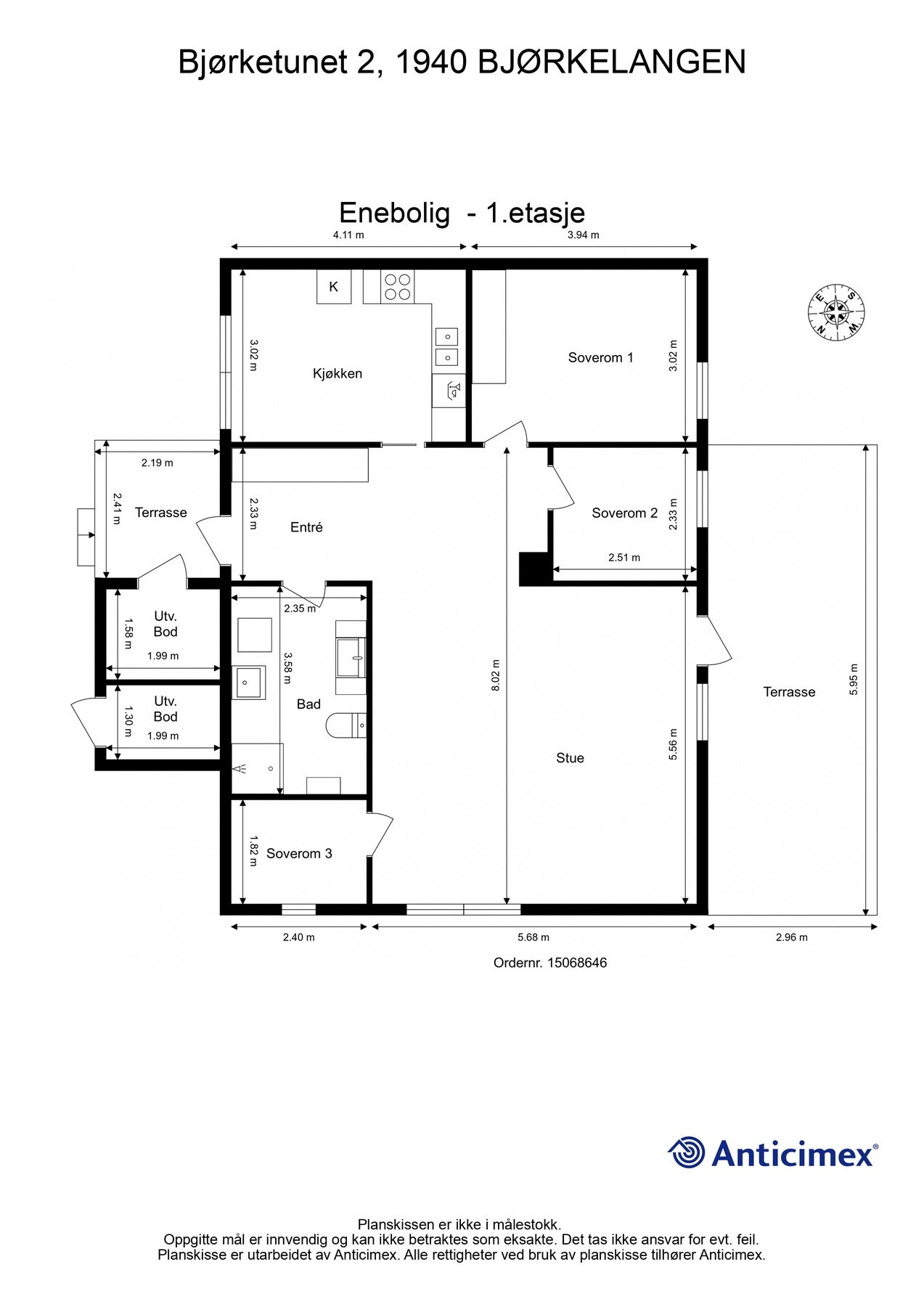 Først starter vi med et overblikk over plantegningen til boligens hovedetasje slik at du får orientert deg litt. Galleribilde