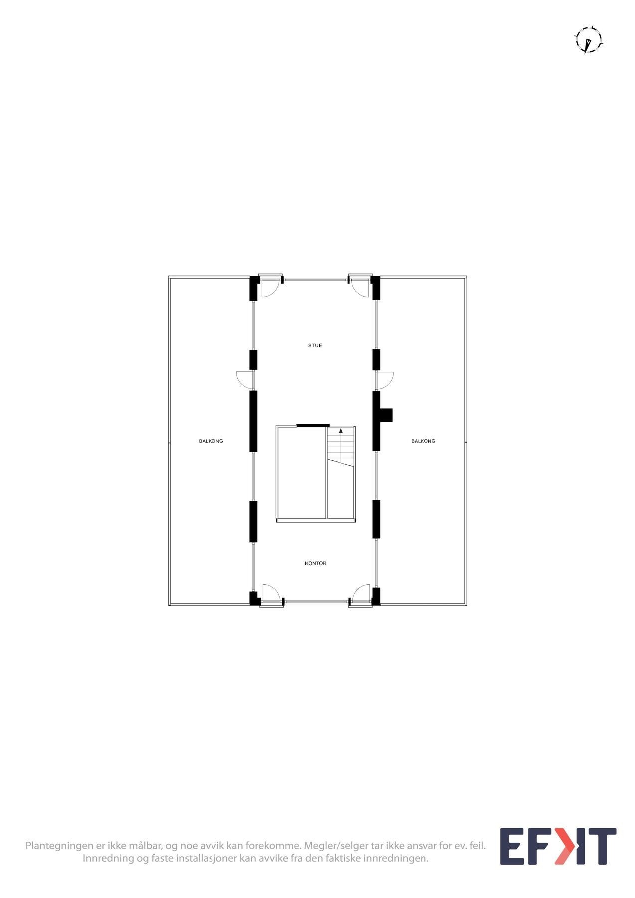 2D Plantegning - Loftsetasje. Galleribilde