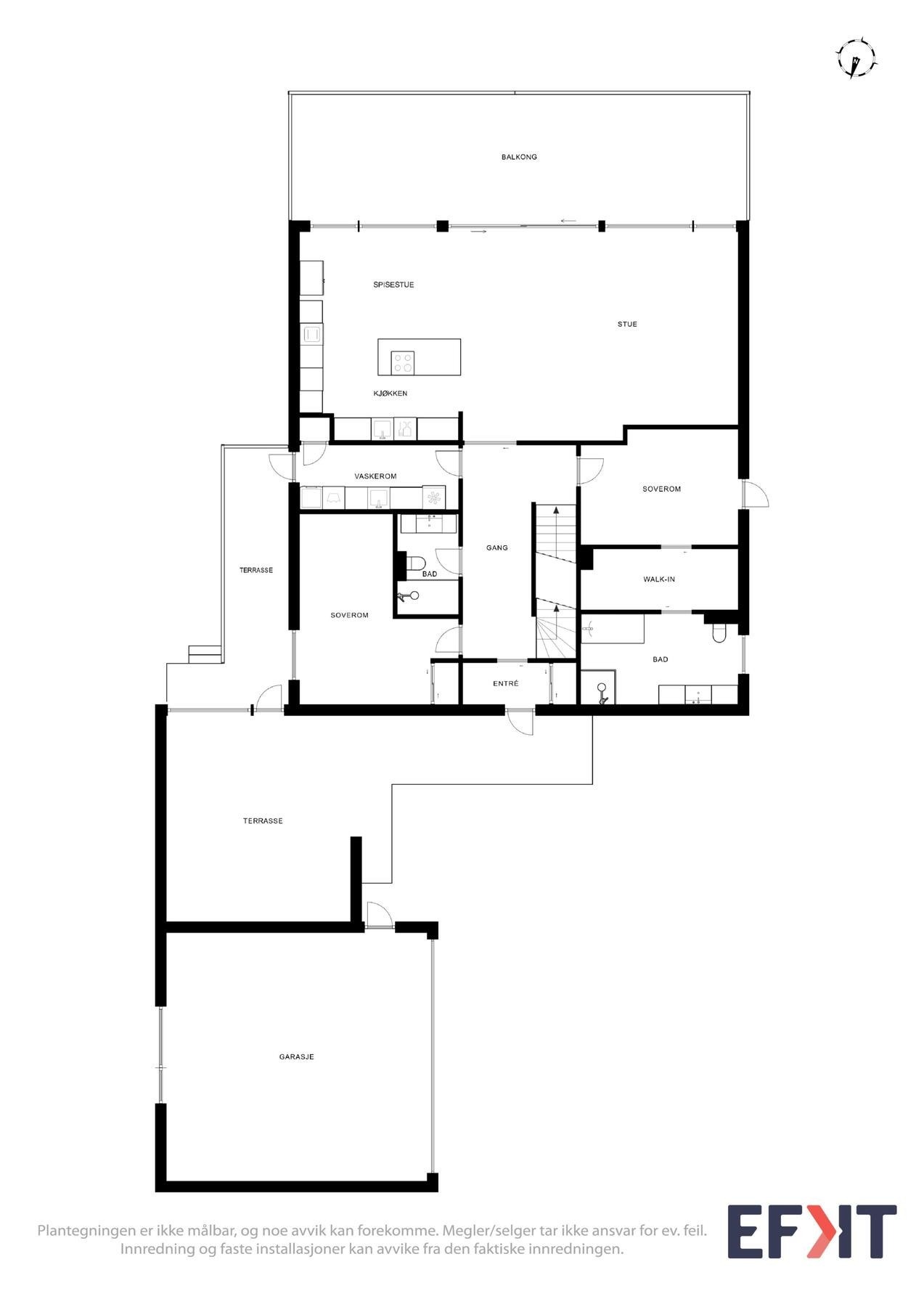 2D Plantegning - 1.etasje. Galleribilde