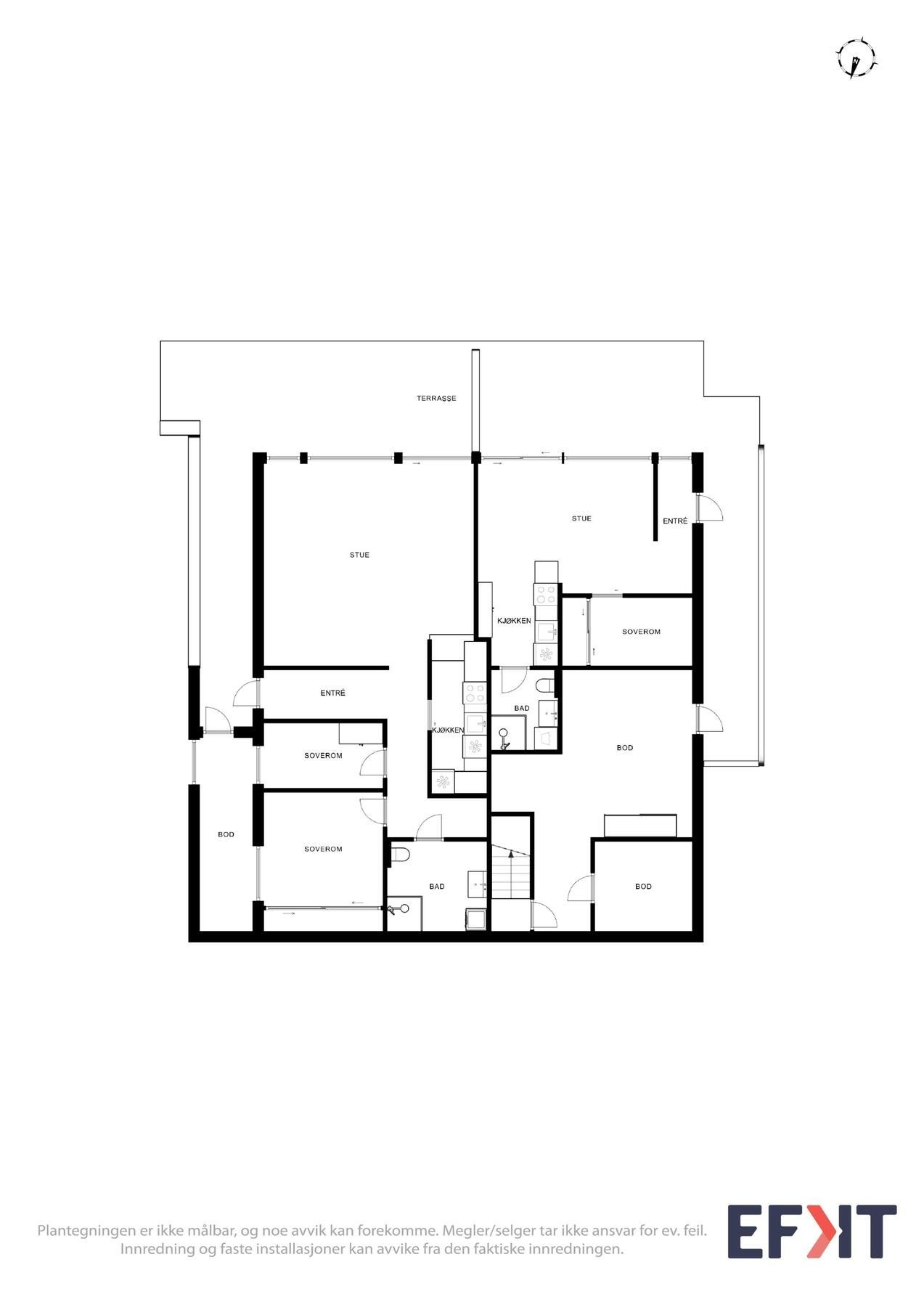 2D Plantegning - Underetasje. Galleribilde