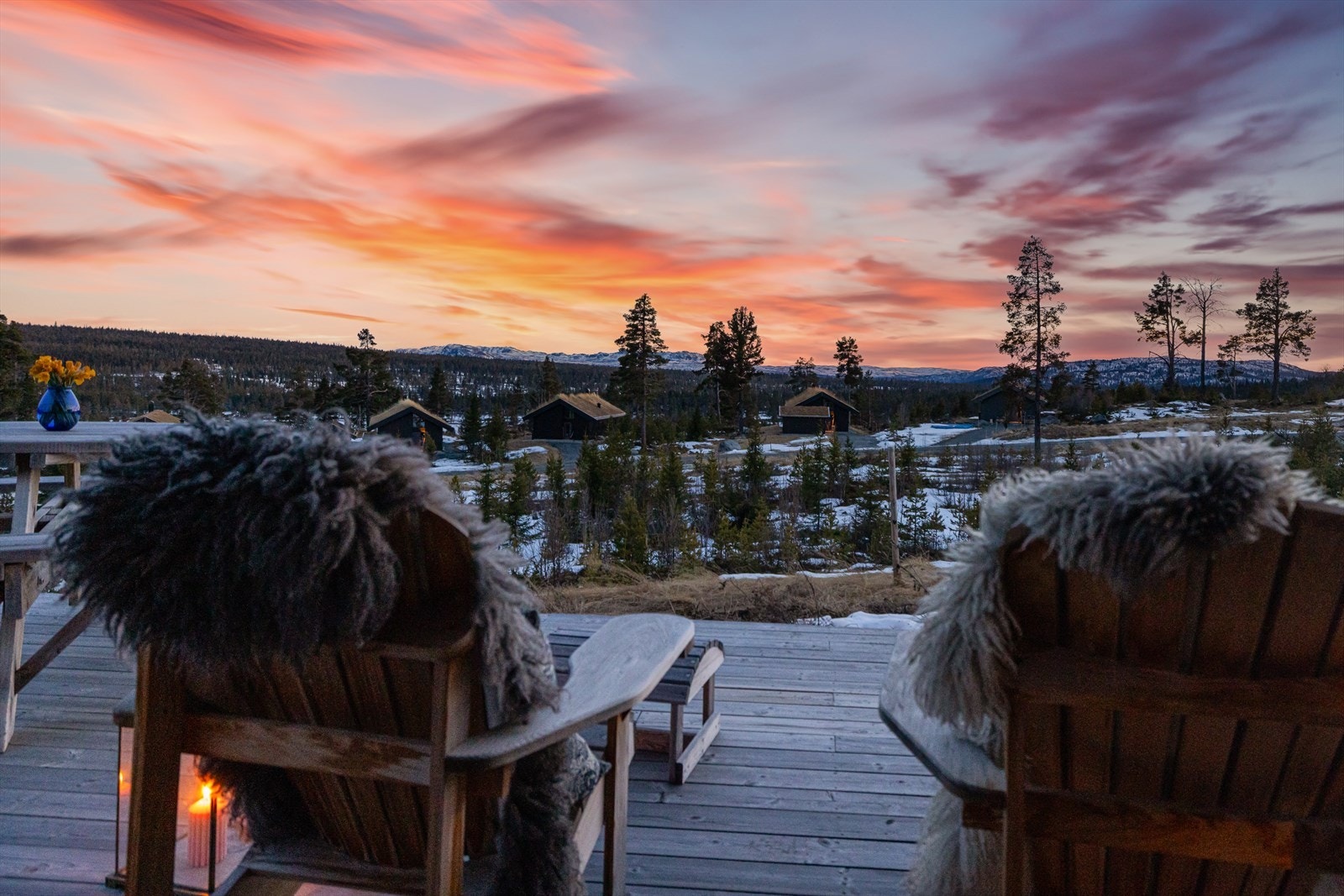 Her kan du virkelig nyte påskesolen. Skiløypa går rett på nedsiden av hytta Galleribilde