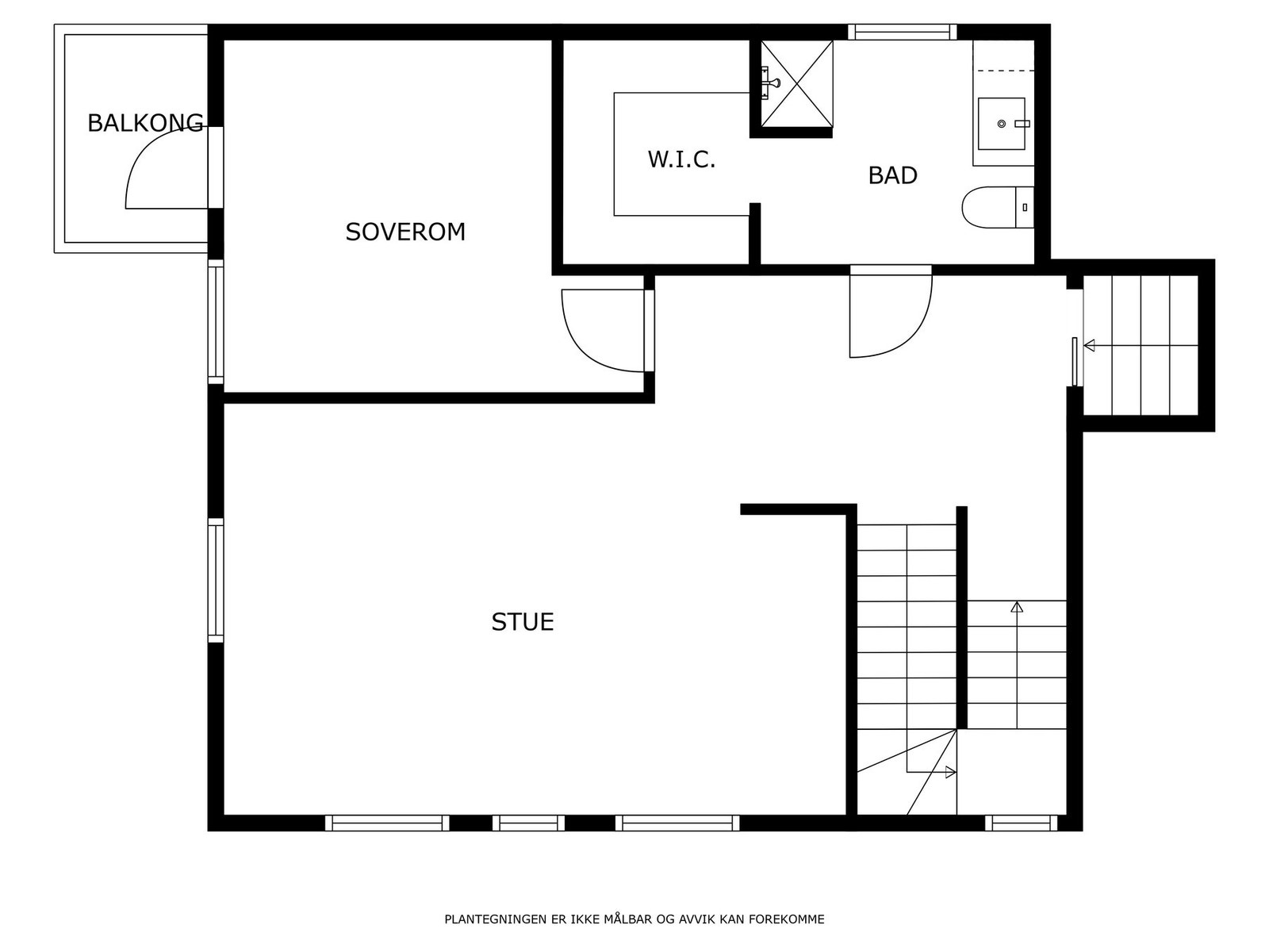 Rommet som i dag benyttes som en ekstra stue var opprinnelig godkjent som 2 soverom hvor skilleveggen mellom rommene nå er fjernet. Galleribilde