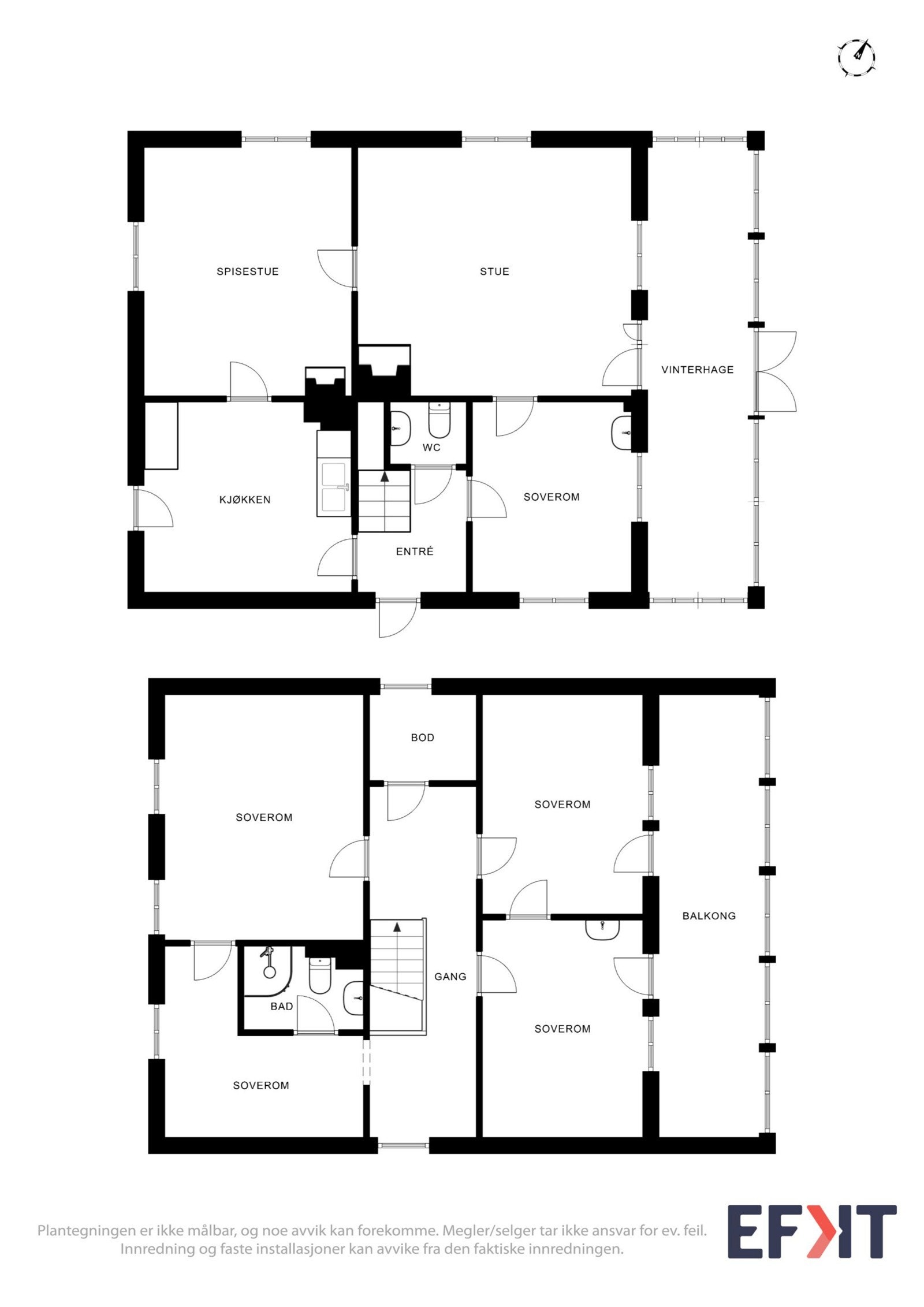 Plantegning 1. og 2. etasje. Galleribilde