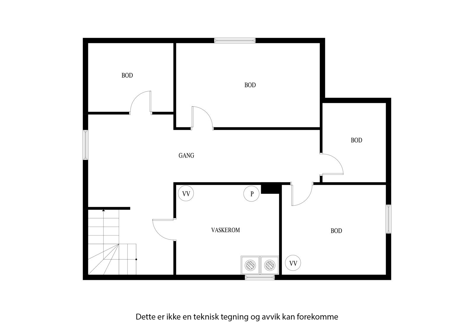 Plantegning kjeller. Galleribilde