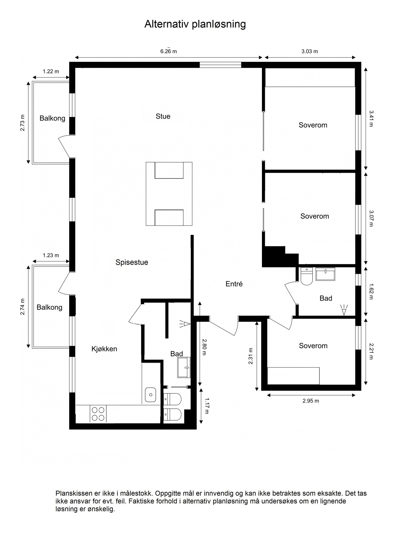 Alternativ plantegning. Galleribilde