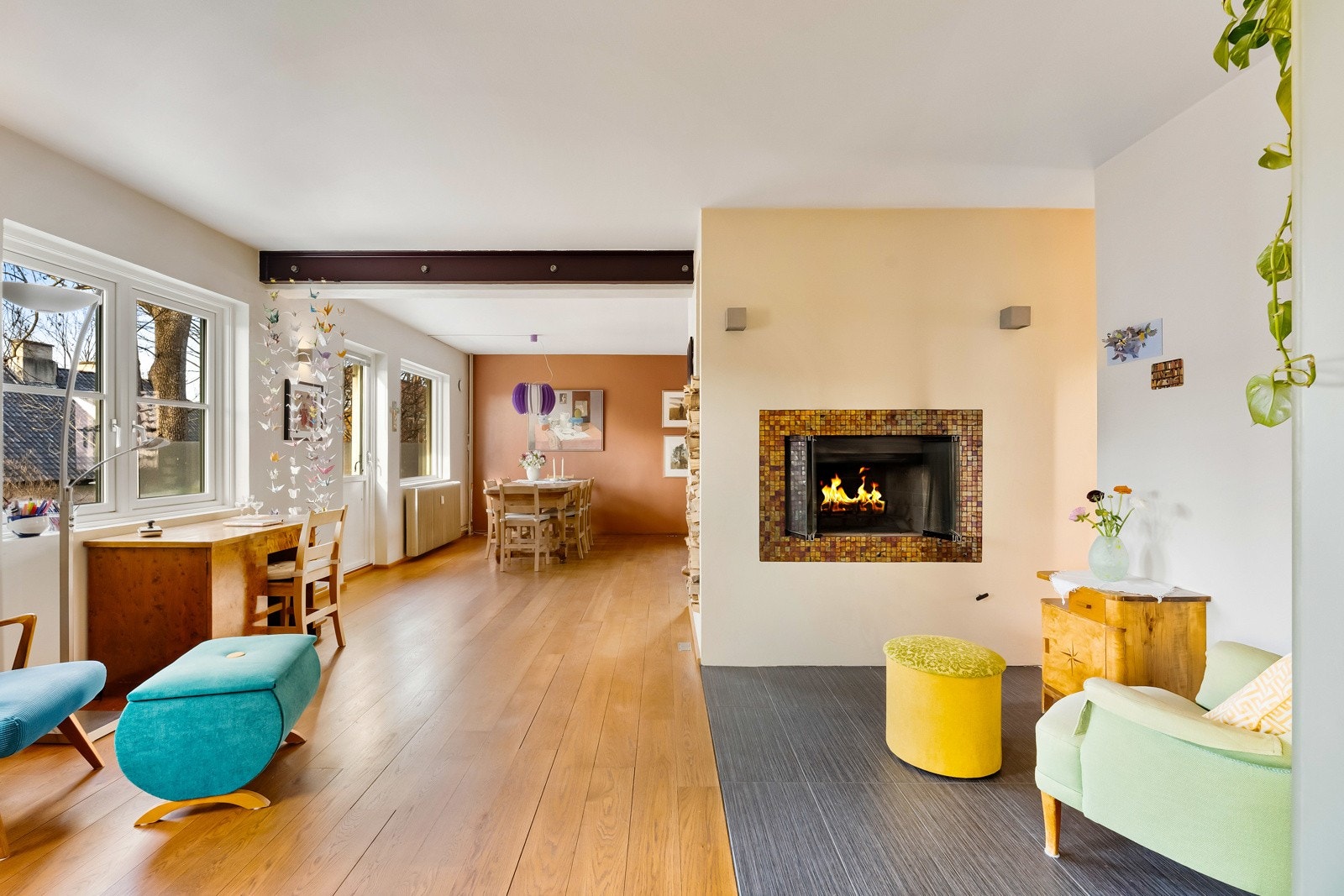 De to peisene blir umiddelbart midtpunkter i dagens planløsning. Galleribilde