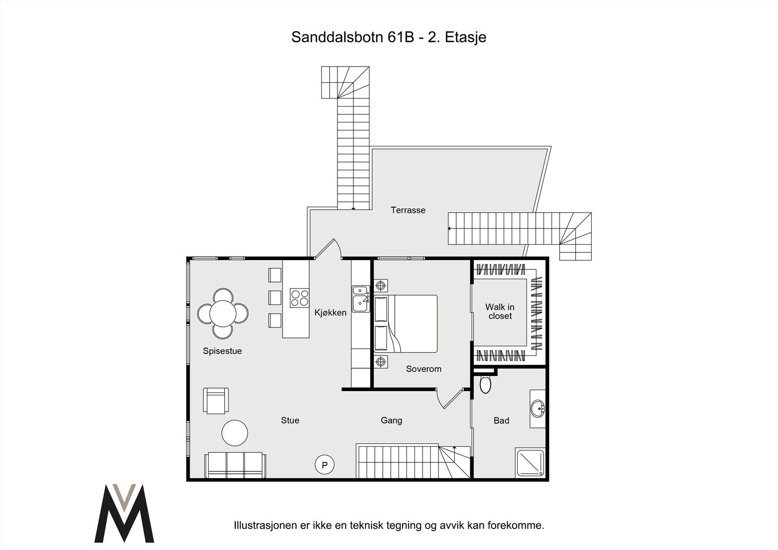 Plantegningen for 2.etasje. Galleribilde