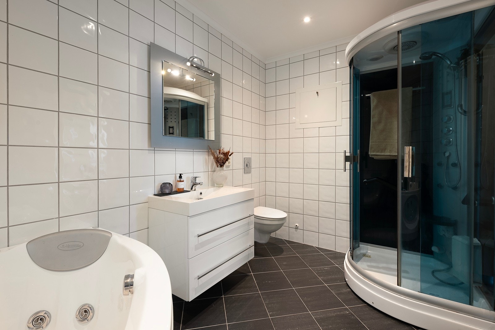 og stort kabinett med steamdusj Galleribilde