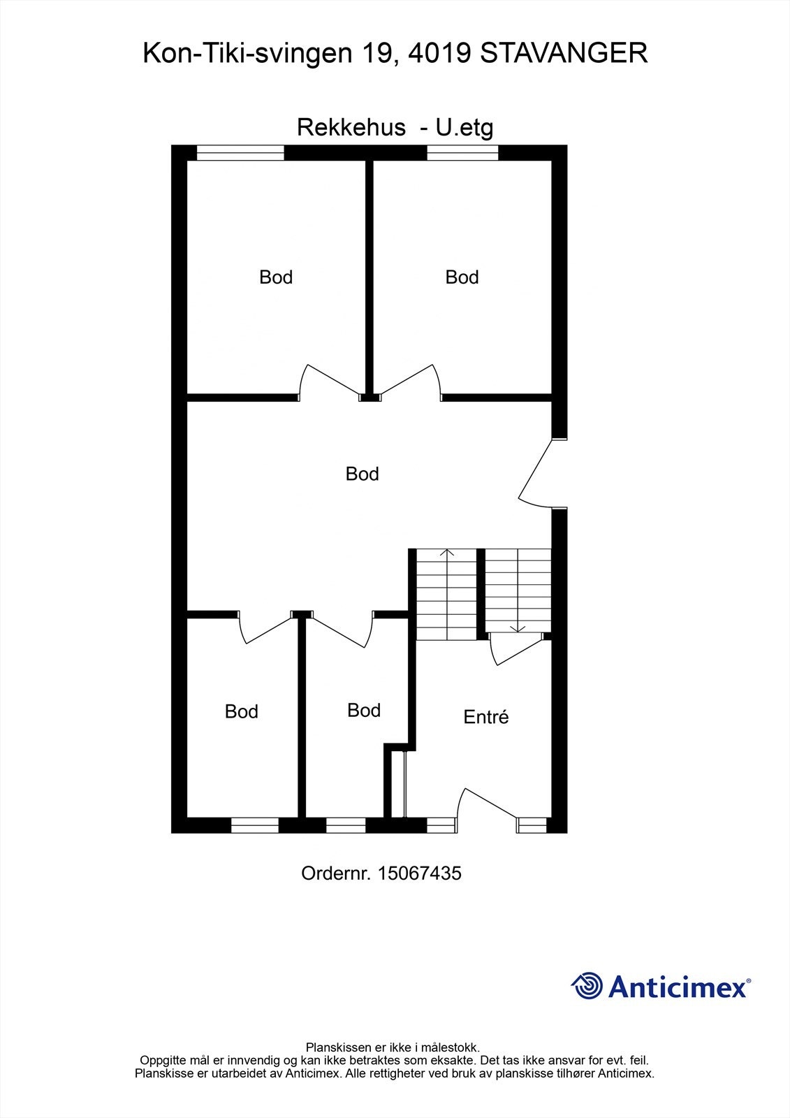 Plantegning - U.etg (ikke helt riktig da entréen ligger som et eget forhøyet halvplan med inngang fra gateplan) Galleribilde