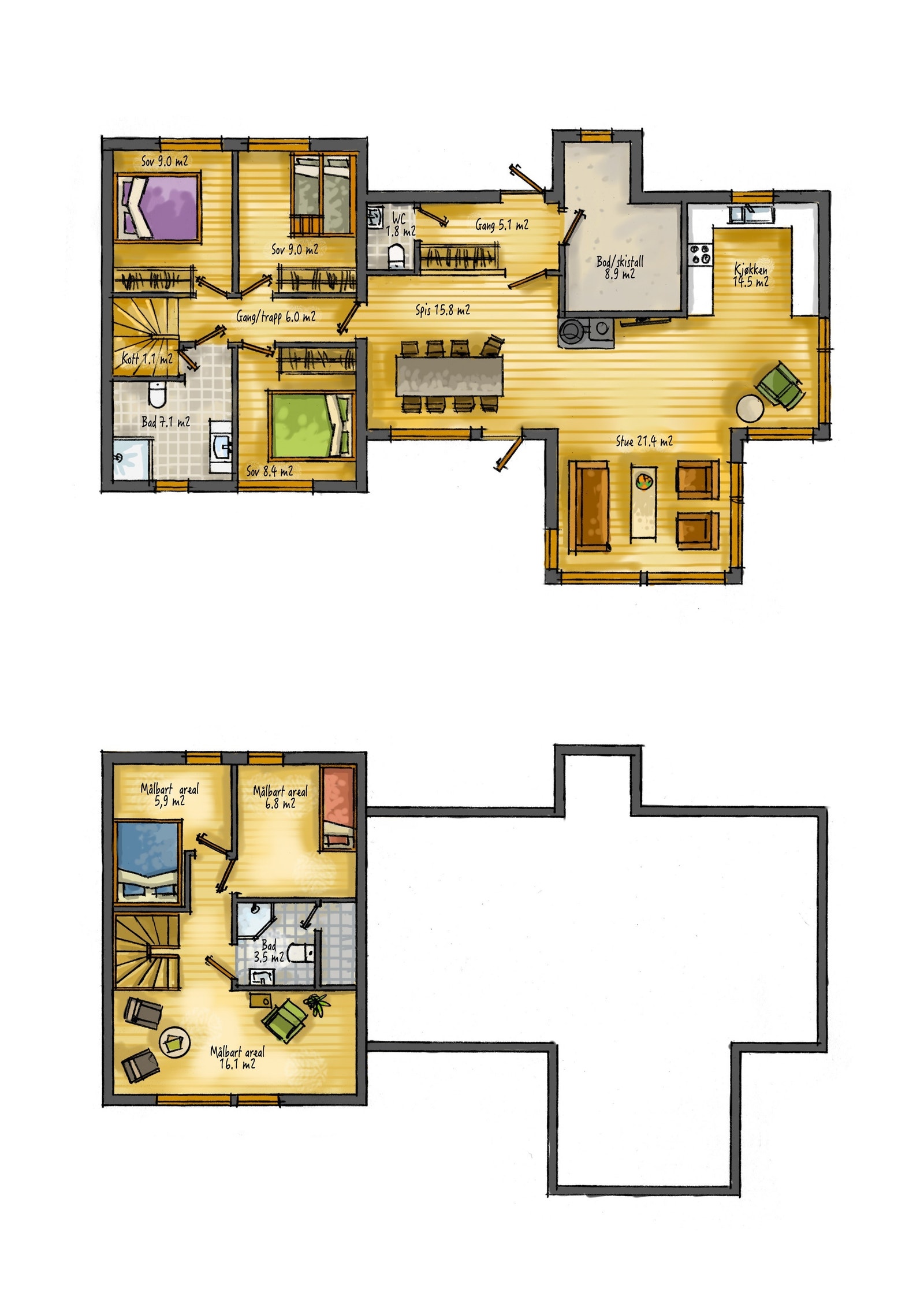 Hytte Røseknut plantegning Galleribilde