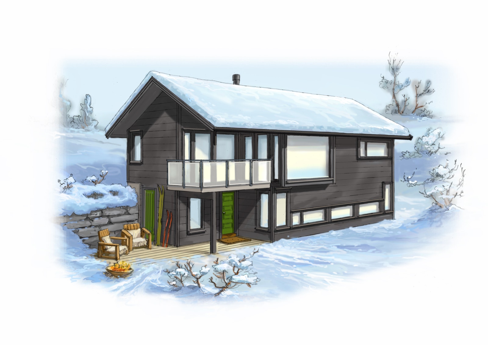 Hytte Ålsheia M fasade, Pris 5.690.000,- Galleribilde